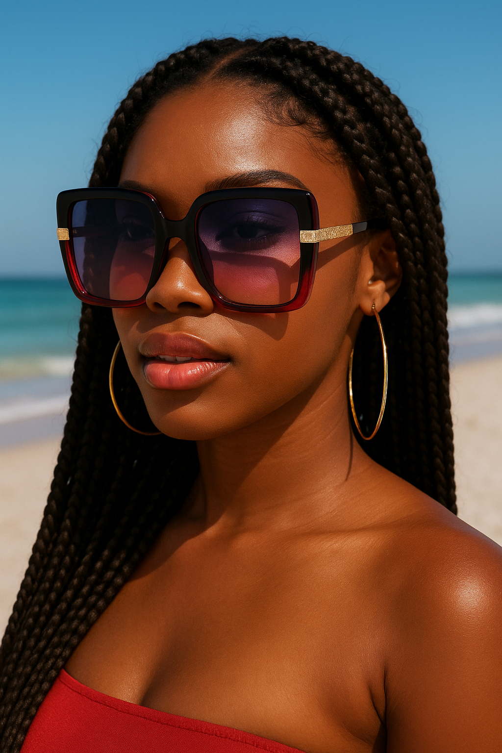Oversized Square Sunglasses for Women – UV400 Gradient Lens | Free UK Shipping - Fatisha Boutique #
