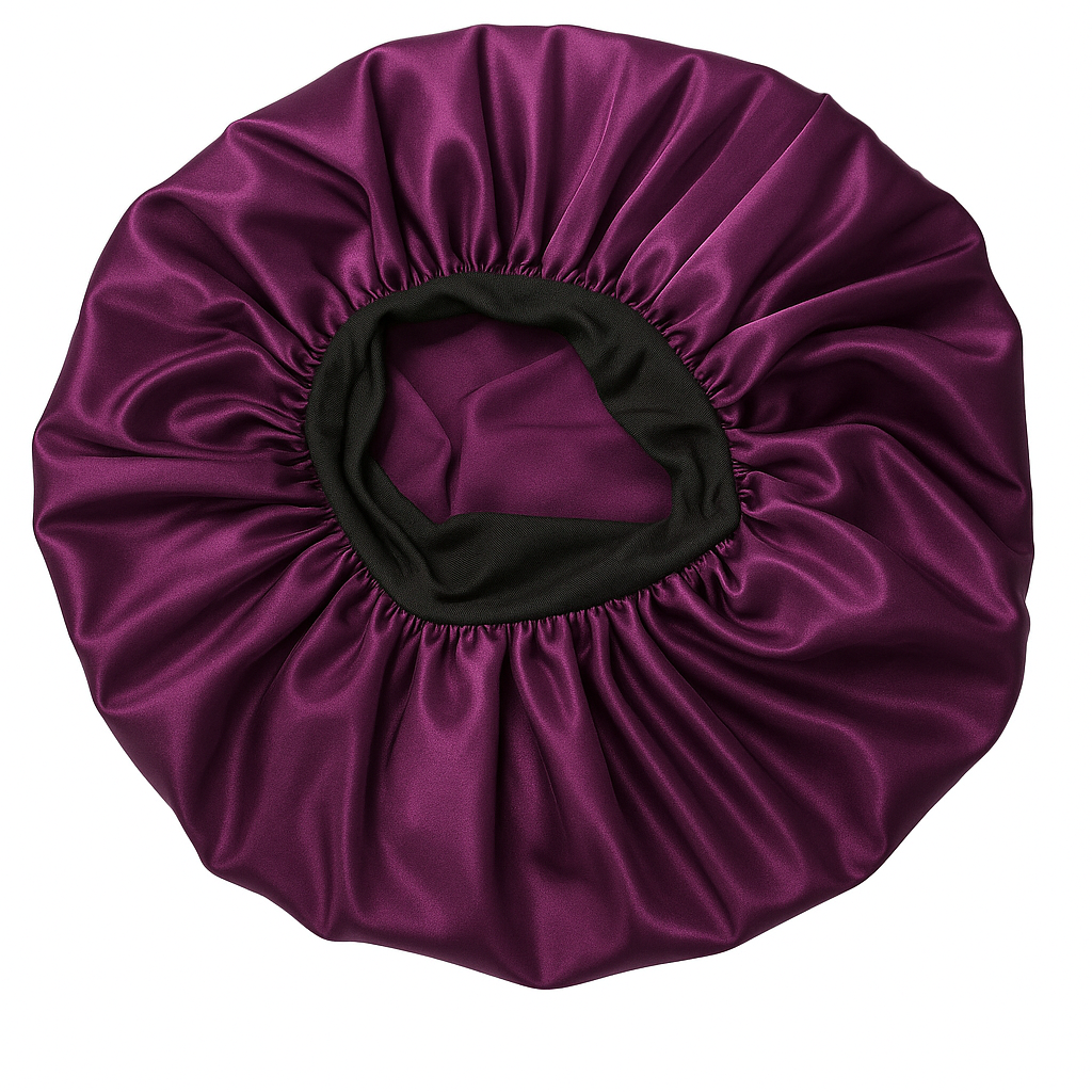 Satin Silk Bonnet Cap with Wide Band – Large Size for Braids, Locks & Natural Hair - Fatisha Boutique #