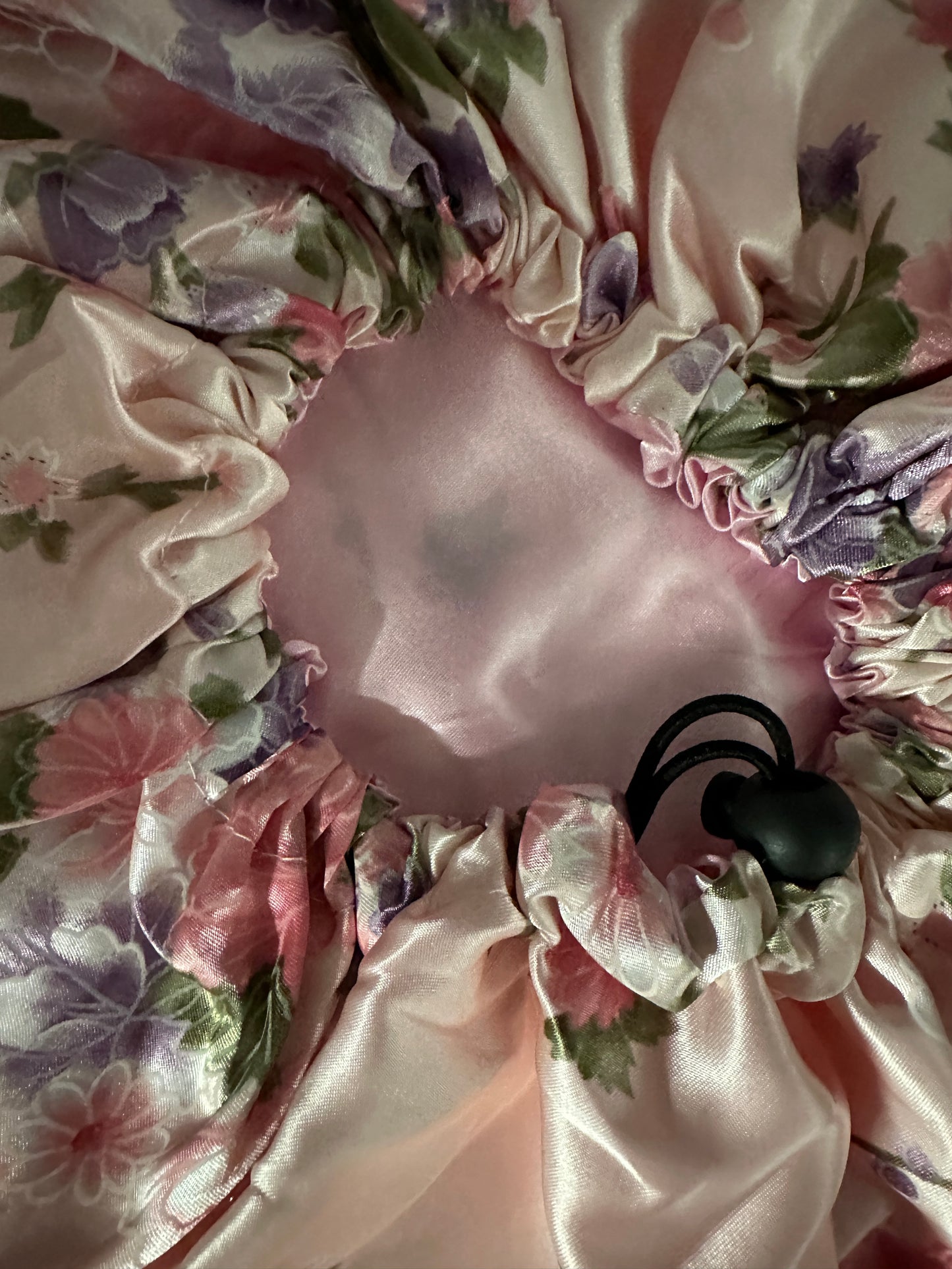 Adjustable Double-Layered Satin Silk Bonnet – Pink Floral Reversible Sleep Cap for Hair Protection - Fatisha Boutique #
