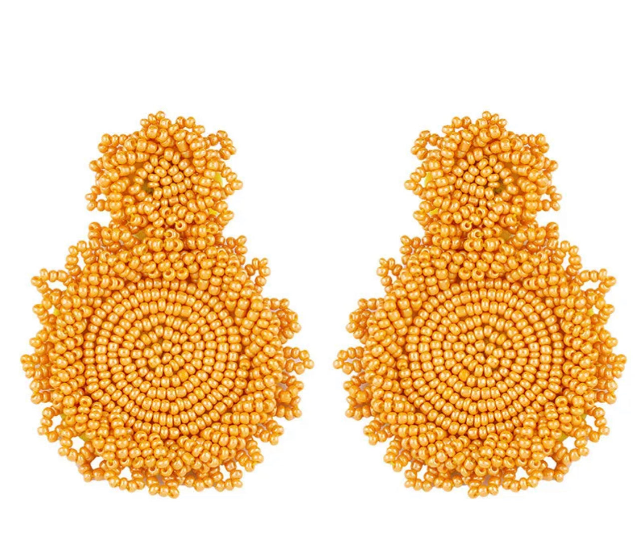 Bohemian Colourful Beaded Statement Dangle Stud Earrings