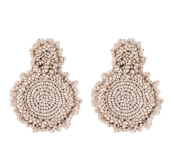 Bohemian Colourful Beaded Statement Dangle Stud Earrings