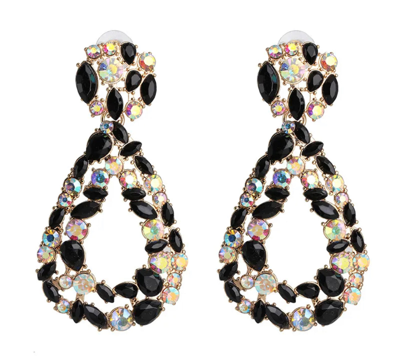 Elegant Diamante Sparkle Rhinestone Dangle Earrings