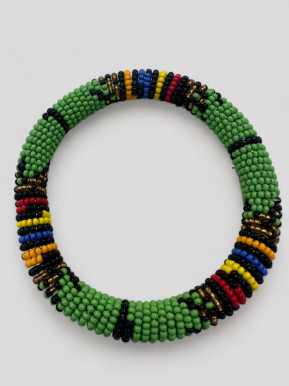 Authentic Tribal African Beaded Bangle Bracelets