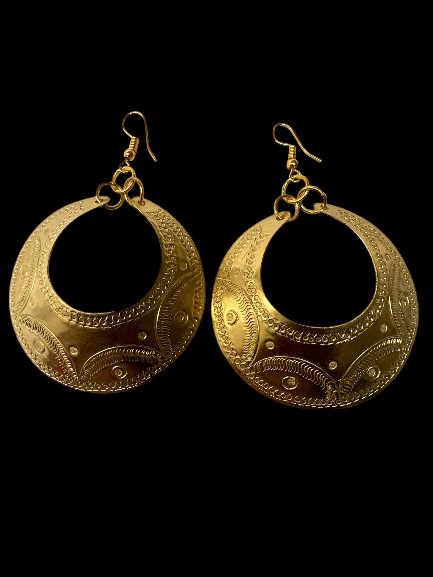 Engraved African Brass Earrings – Authentic Ethnic Dangle Jewellery - Fatisha Boutique #
