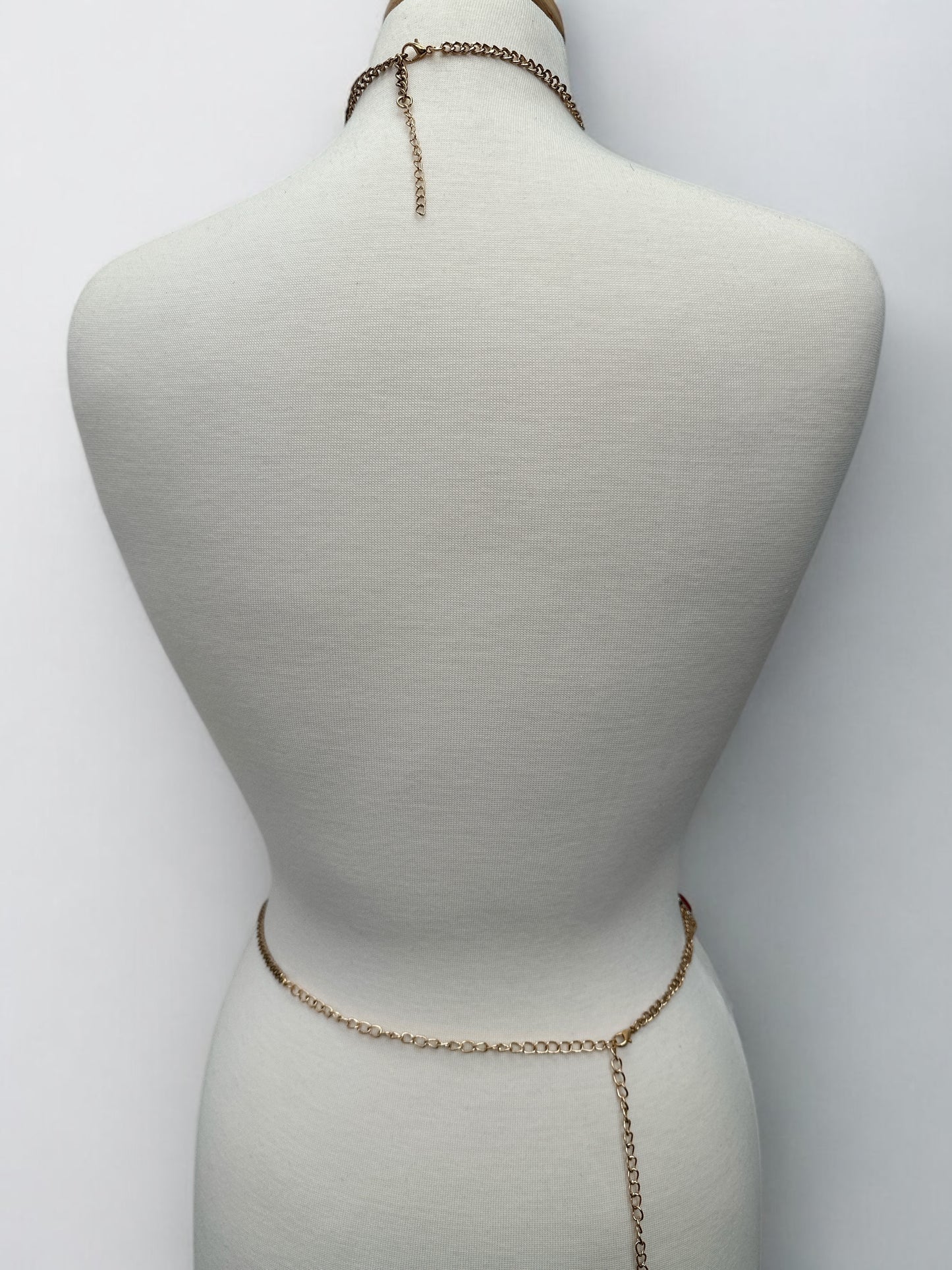 Crystal Rhinestone Full Body Chain Jewellery – Bridal Boho Statement Harness