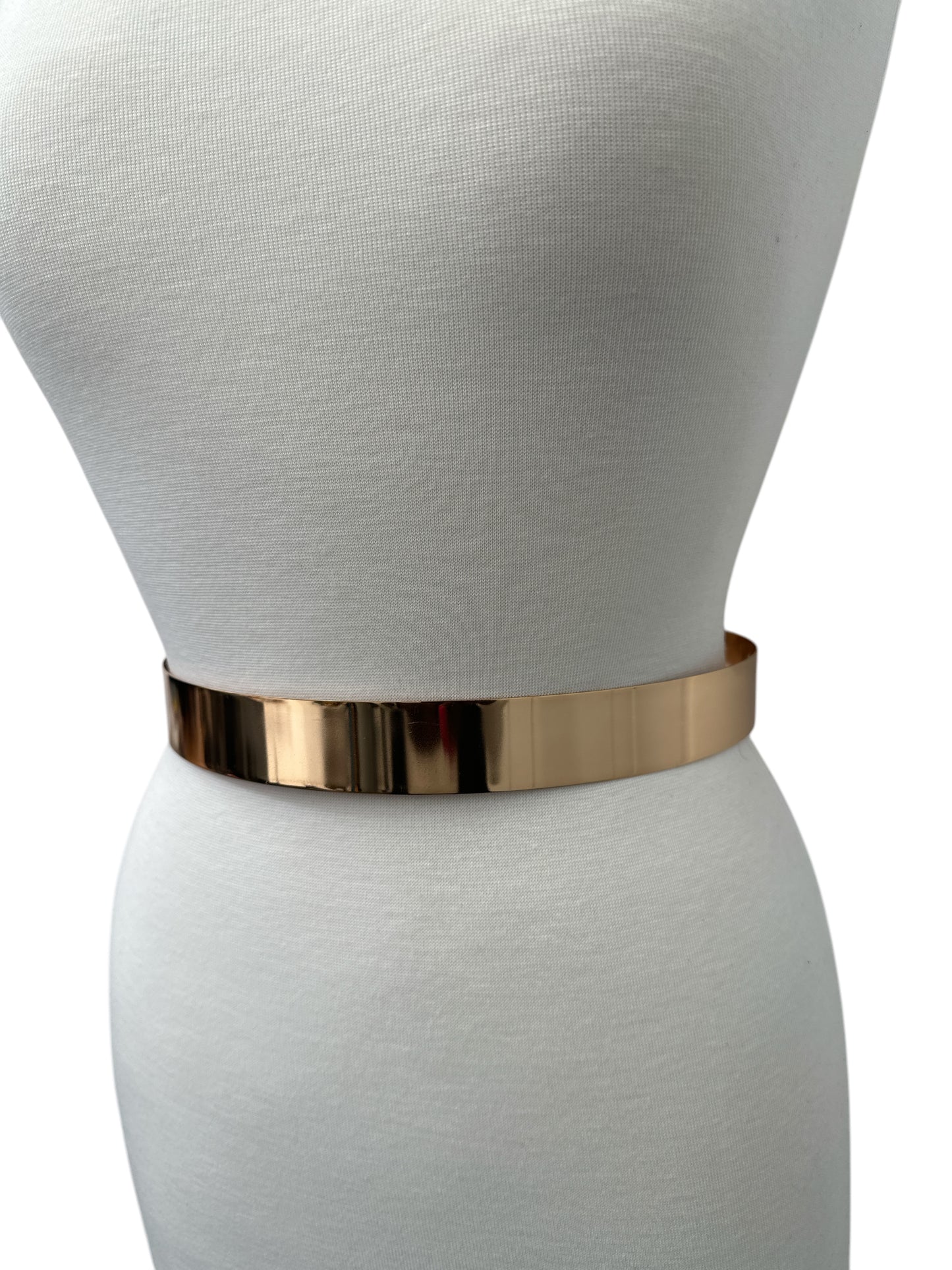 Elegant Glamorous Metal Sleek Sculpted Sophisticated Waist Belt – Gold & Silver in Two Adjustable Sizes
