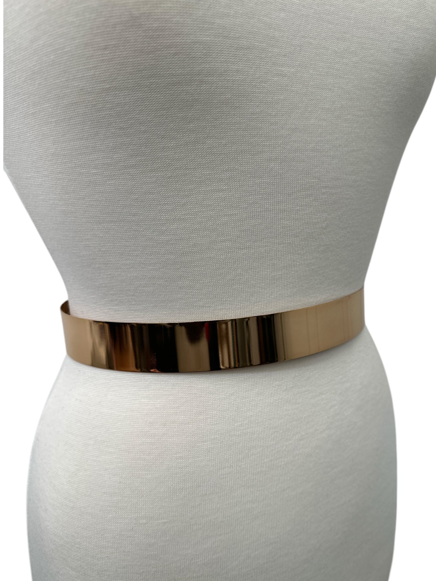 Elegant Glamorous Metal Sleek Sculpted Sophisticated Waist Belt – Gold & Silver in Two Adjustable Sizes