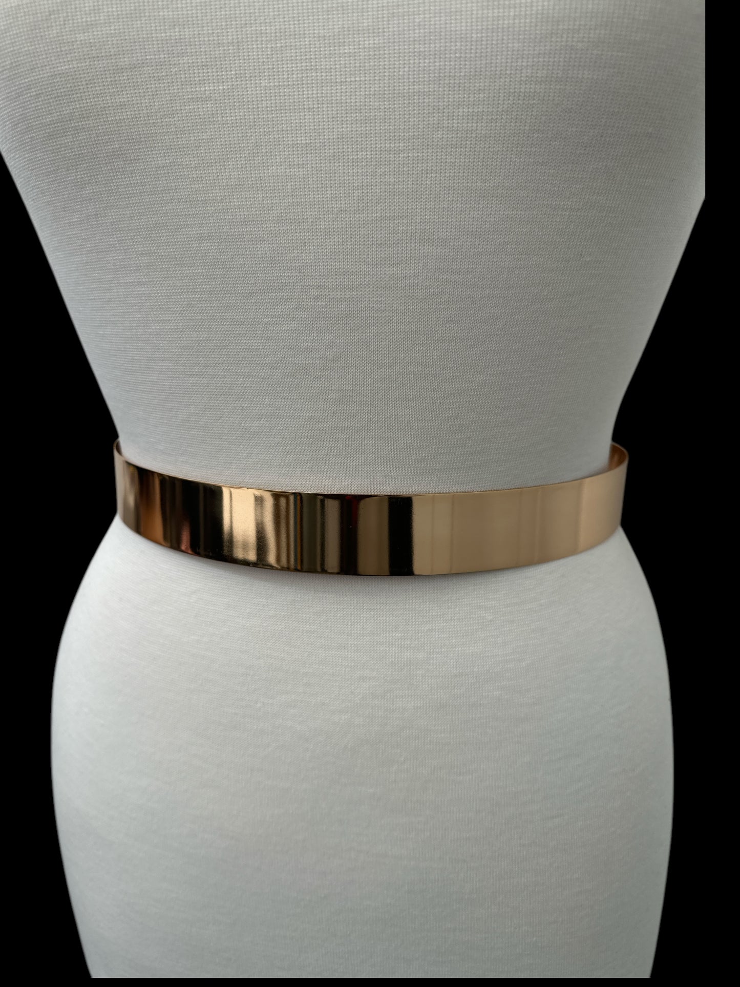 Elegant Glamorous Metal Sleek Sculpted Sophisticated Waist Belt – Gold & Silver in Two Adjustable Sizes