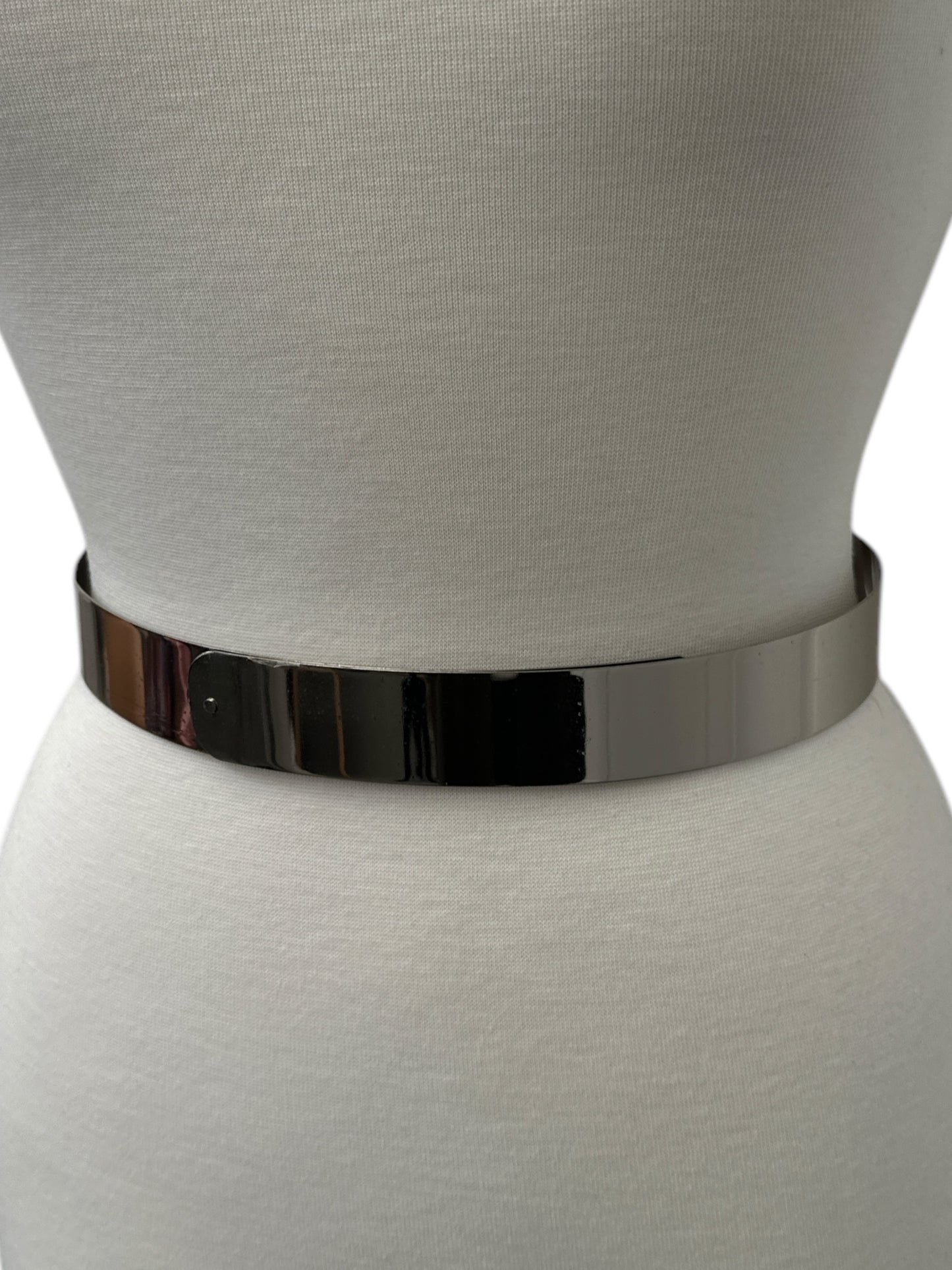 Elegant Glamorous Metal Sleek Sculpted Sophisticated Waist Belt – Gold & Silver in Two Adjustable Sizes