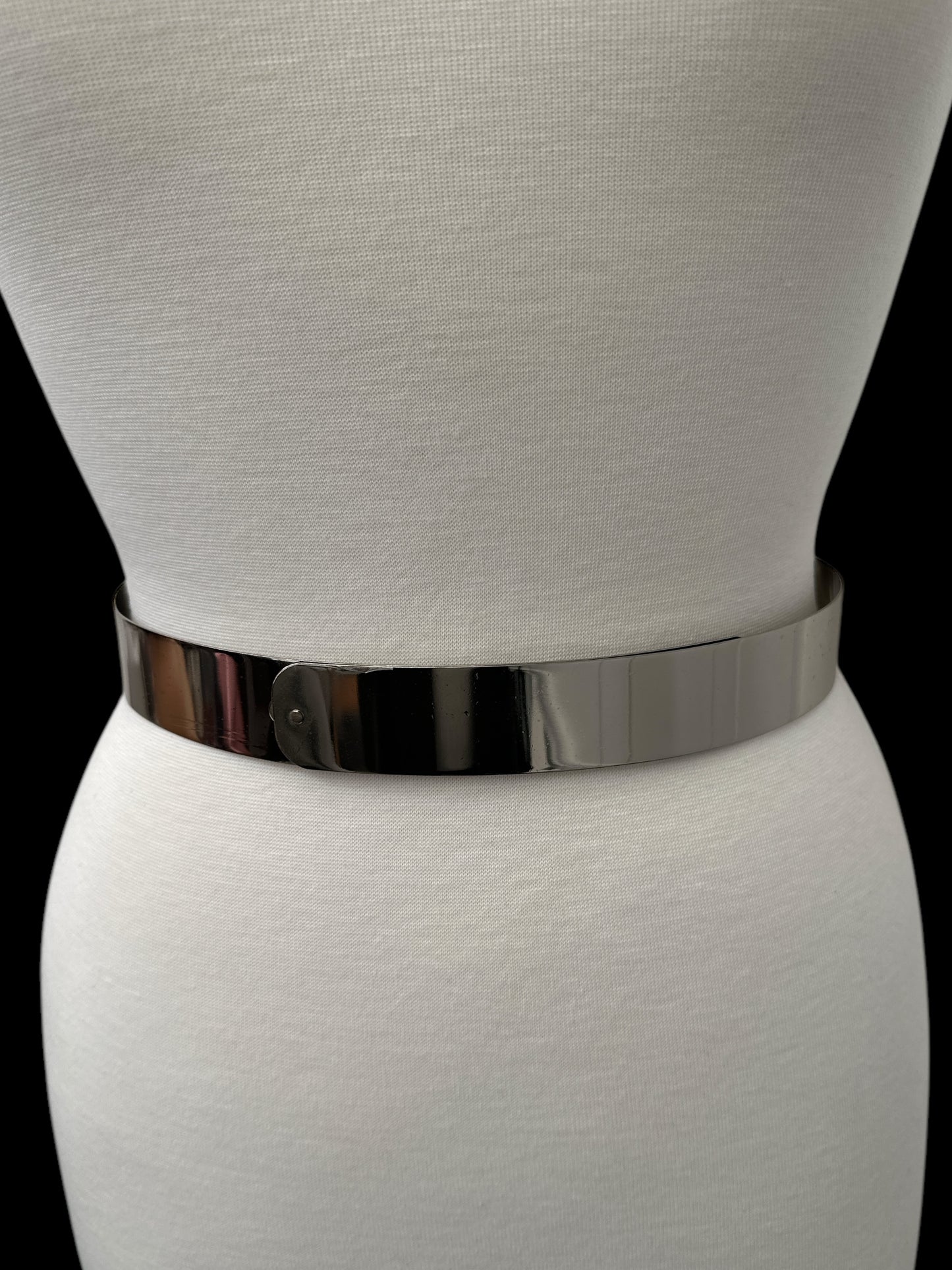 Elegant Glamorous Metal Sleek Sculpted Sophisticated Waist Belt – Gold & Silver in Two Adjustable Sizes