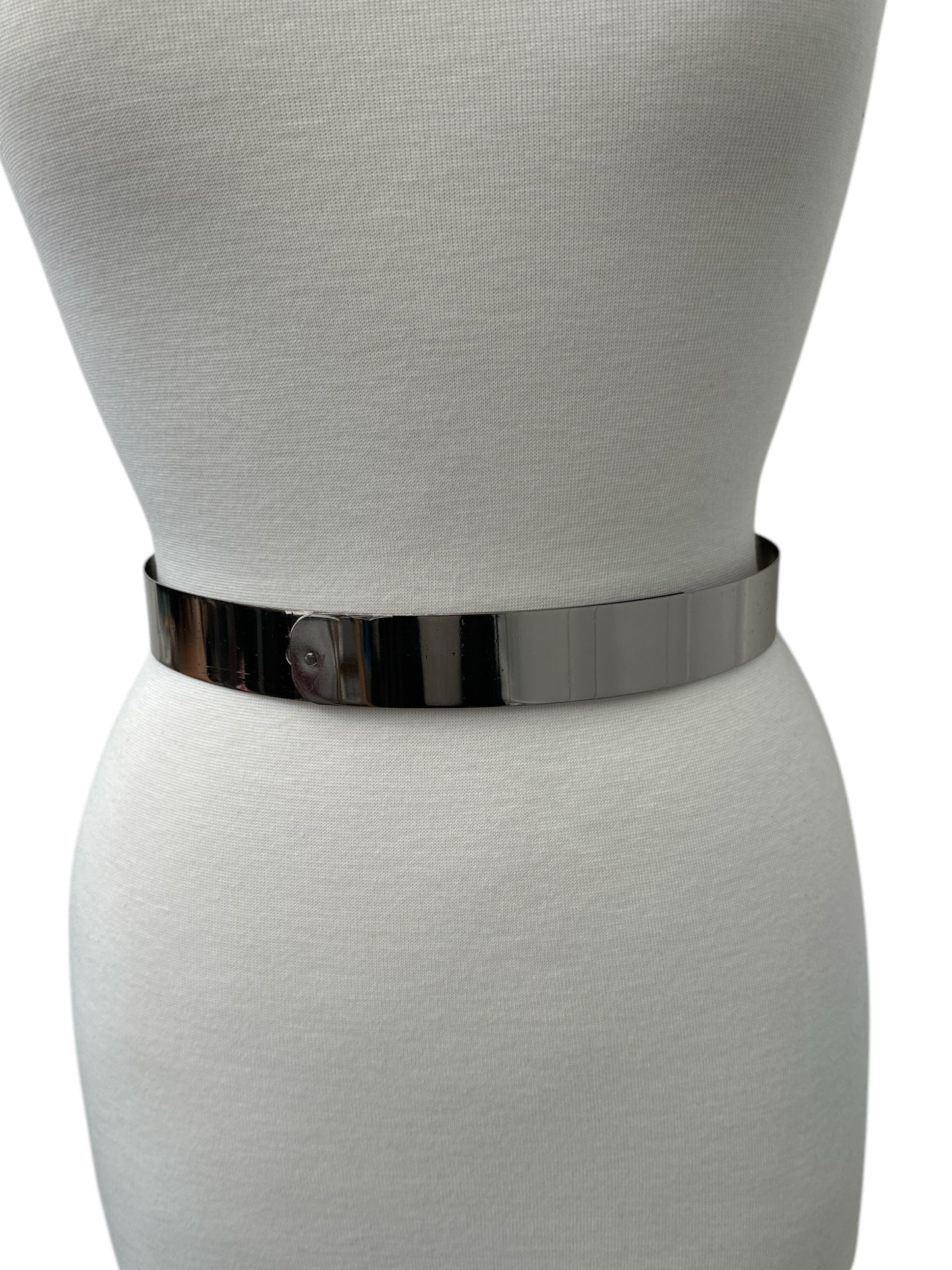 Elegant Glamorous Metal Sleek Sculpted Sophisticated Waist Belt – Gold & Silver in Two Adjustable Sizes