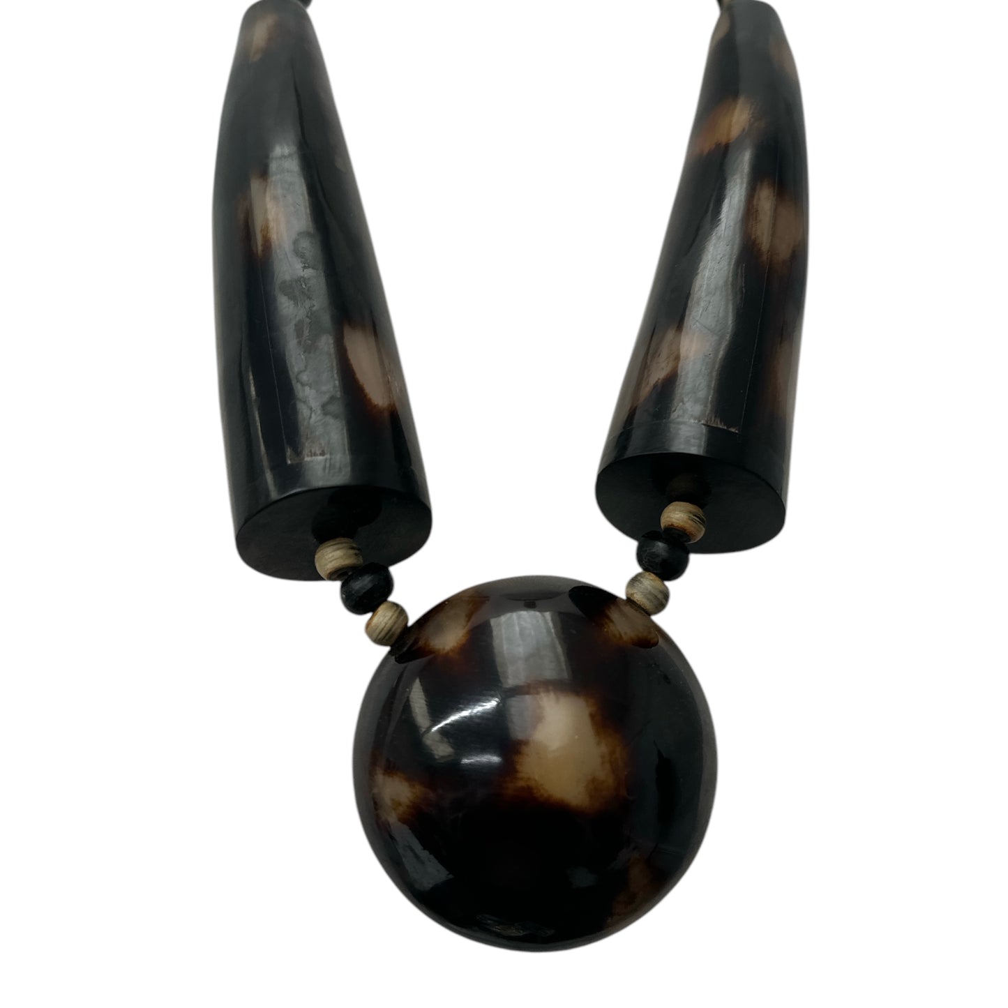 Buffalo Horn Ethnic Statement Necklace – Bold Tribal Chunky Pendant Jewellery for Women & Festivals - Fatisha Boutique #