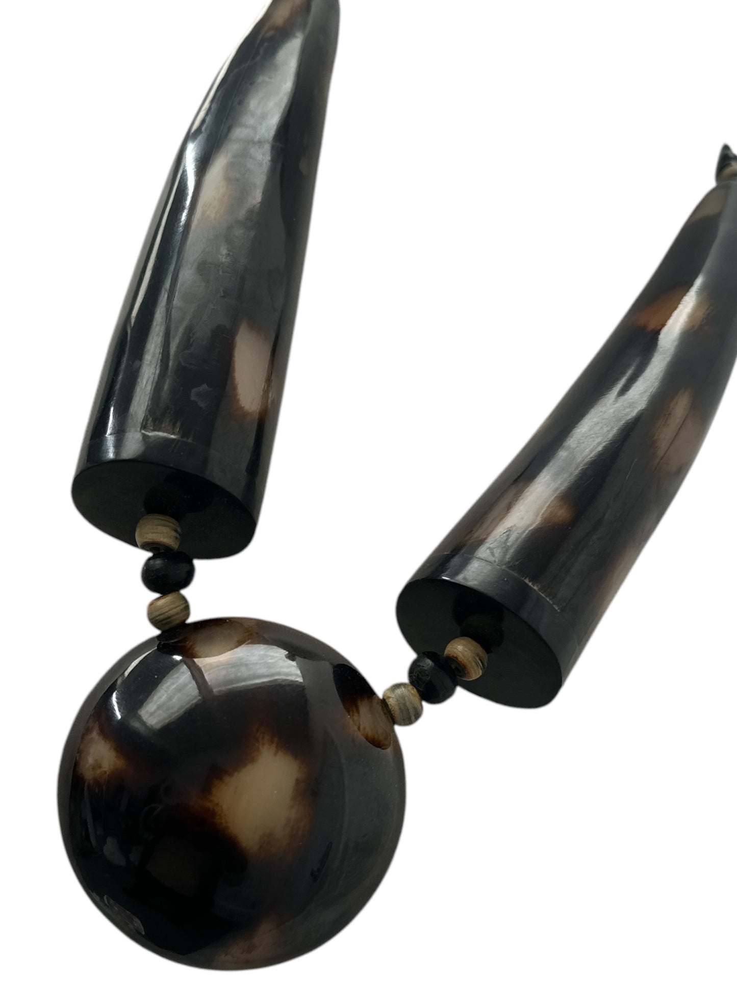 Buffalo Horn Ethnic Statement Necklace – Bold Tribal Chunky Pendant Jewellery for Women & Festivals - Fatisha Boutique #