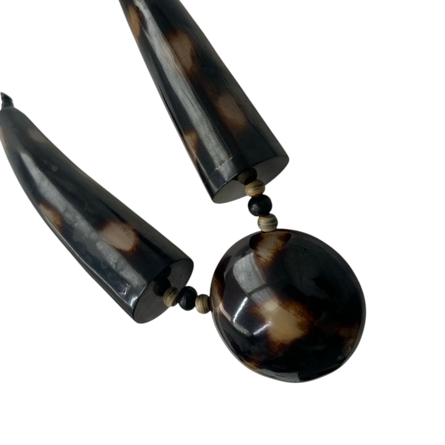 Buffalo Horn Ethnic Statement Necklace – Bold Tribal Chunky Pendant Jewellery for Women & Festivals - Fatisha Boutique #