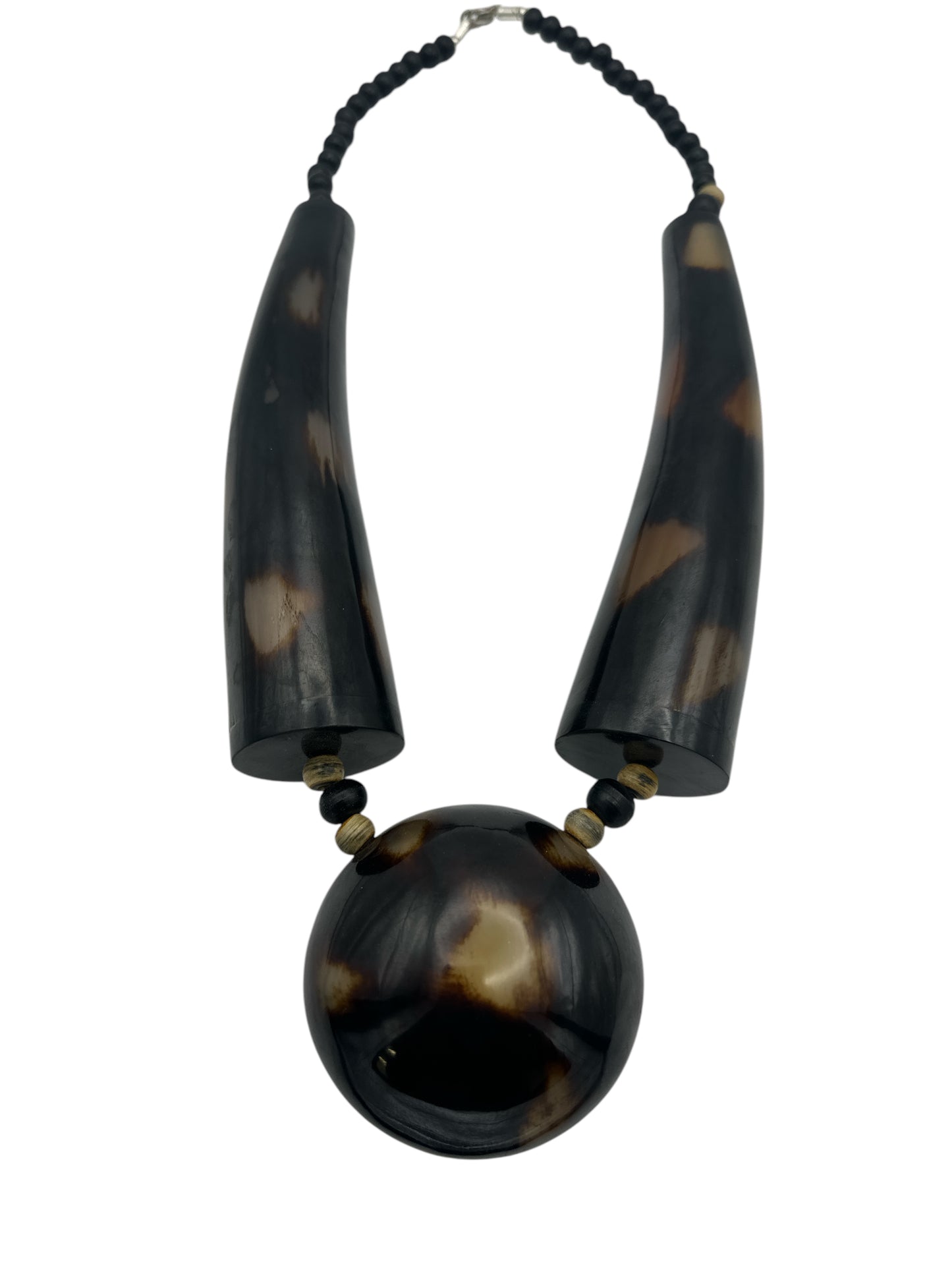 Buffalo Horn Ethnic Statement Necklace – Bold Tribal Chunky Pendant Jewellery for Women & Festivals - Fatisha Boutique #