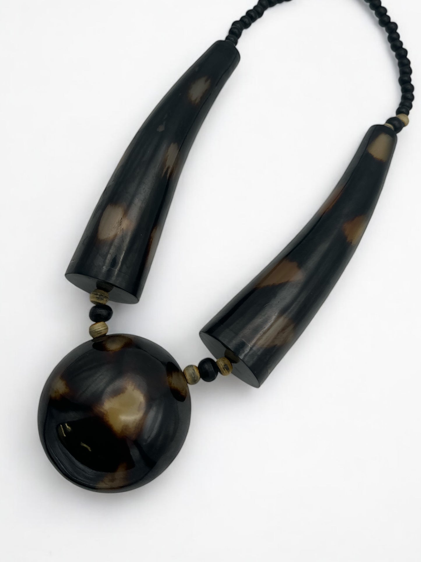 Buffalo Horn Ethnic Statement Necklace – Bold Tribal Chunky Pendant Jewellery for Women & Festivals - Fatisha Boutique #