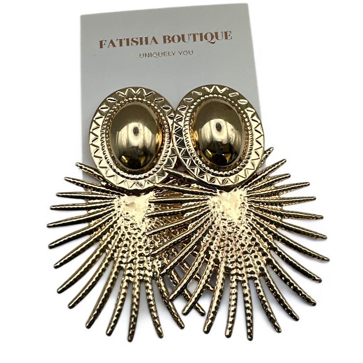Boho Retro Hollow Leaf Lightweight Dangle Statement Earrings in Gold & Silver