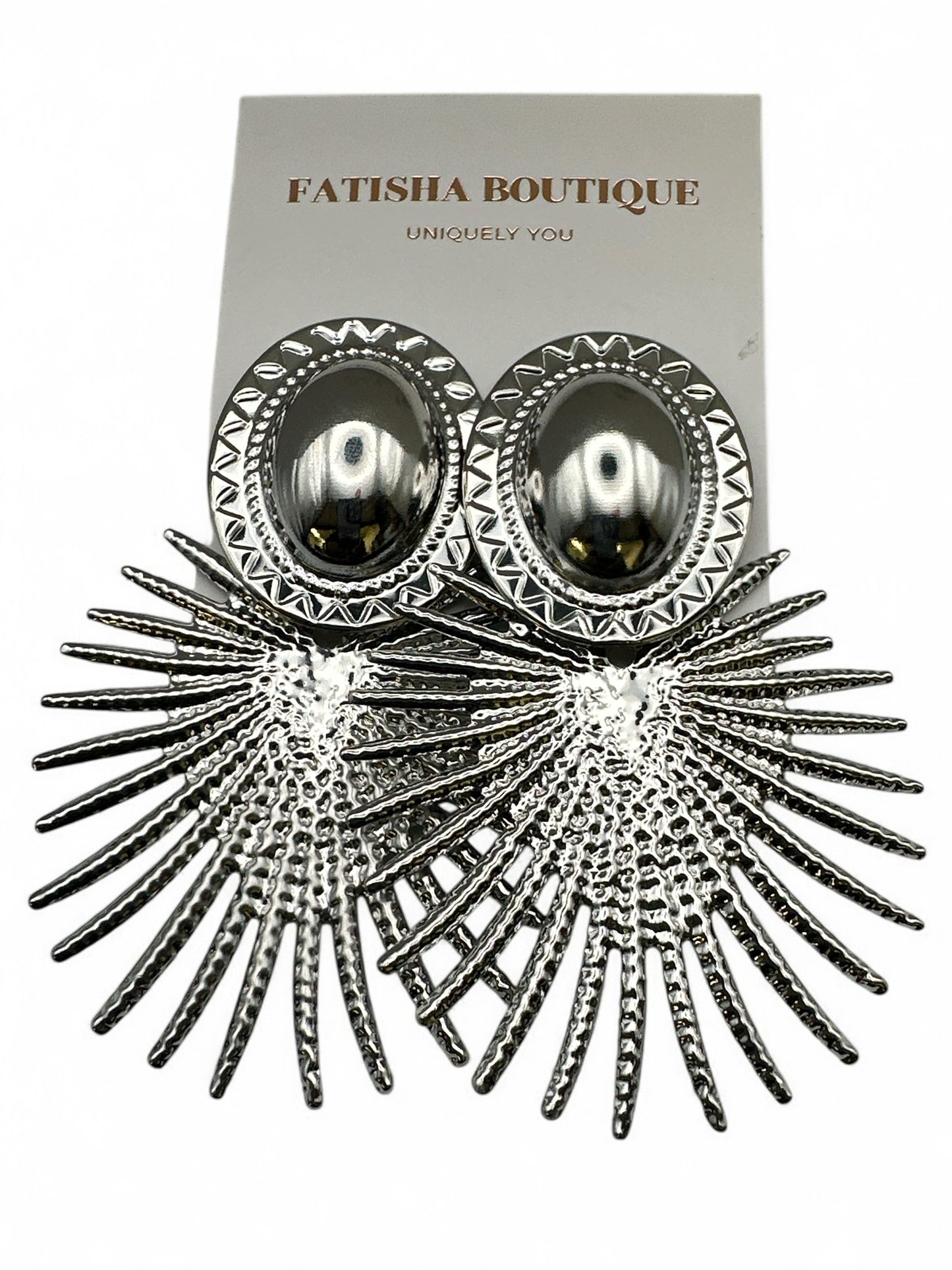 Boho Retro Hollow Leaf Lightweight Dangle Statement Earrings in Gold & Silver