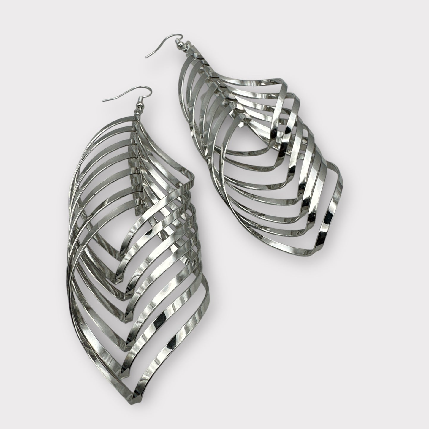 Bold Spiral Cutout Statement Earrings – Lightweight Gold & Silver Dangle Glam