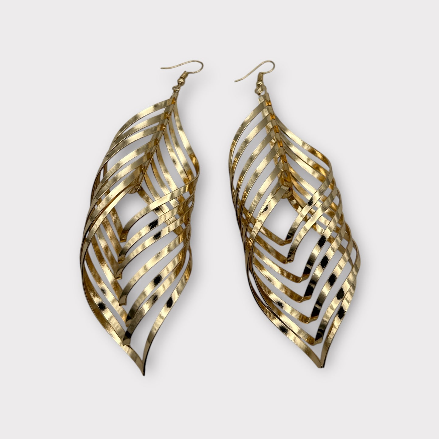 Bold Spiral Cutout Statement Earrings – Lightweight Gold & Silver Dangle Glam