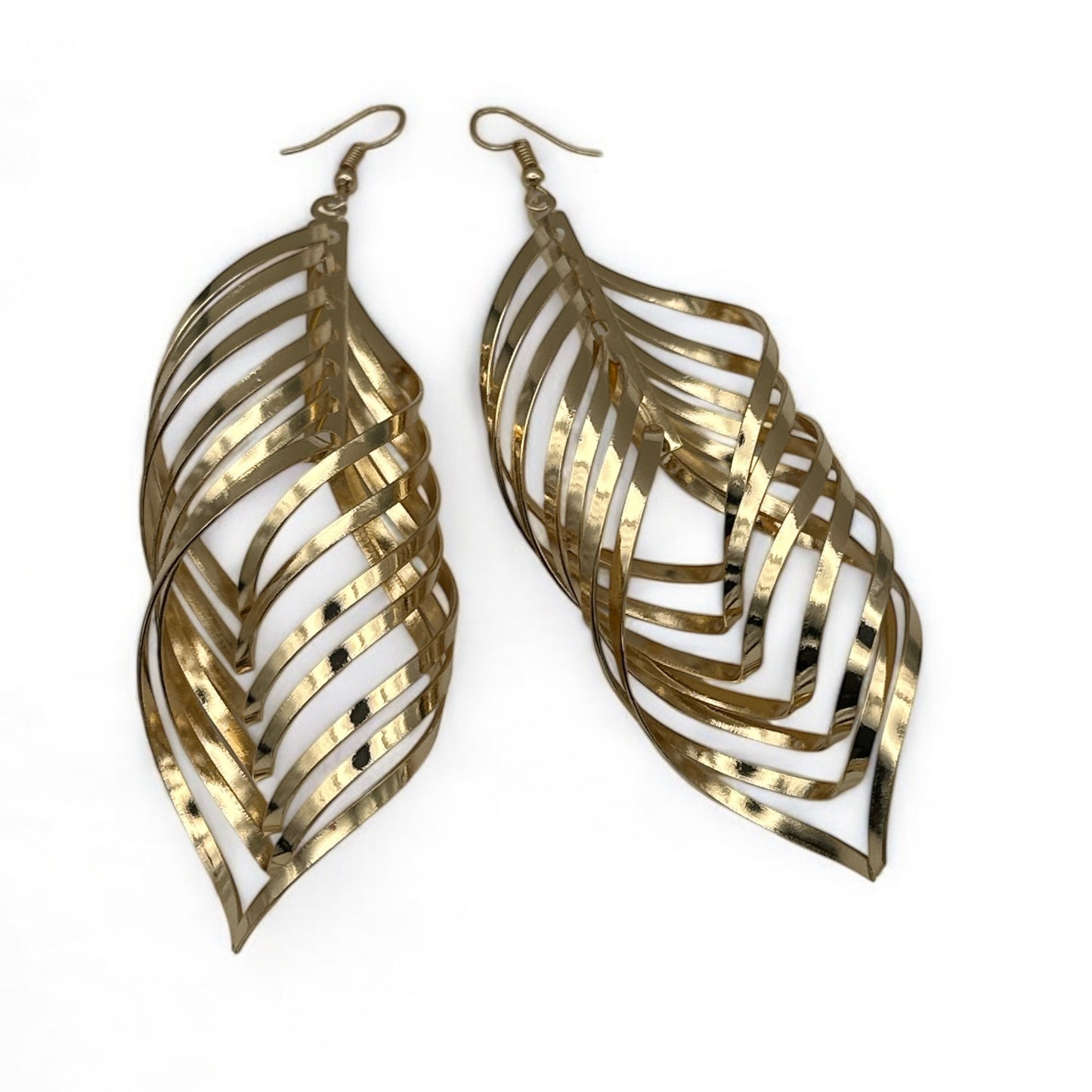 Bold Spiral Cutout Statement Earrings – Lightweight Gold & Silver Dangle Glam