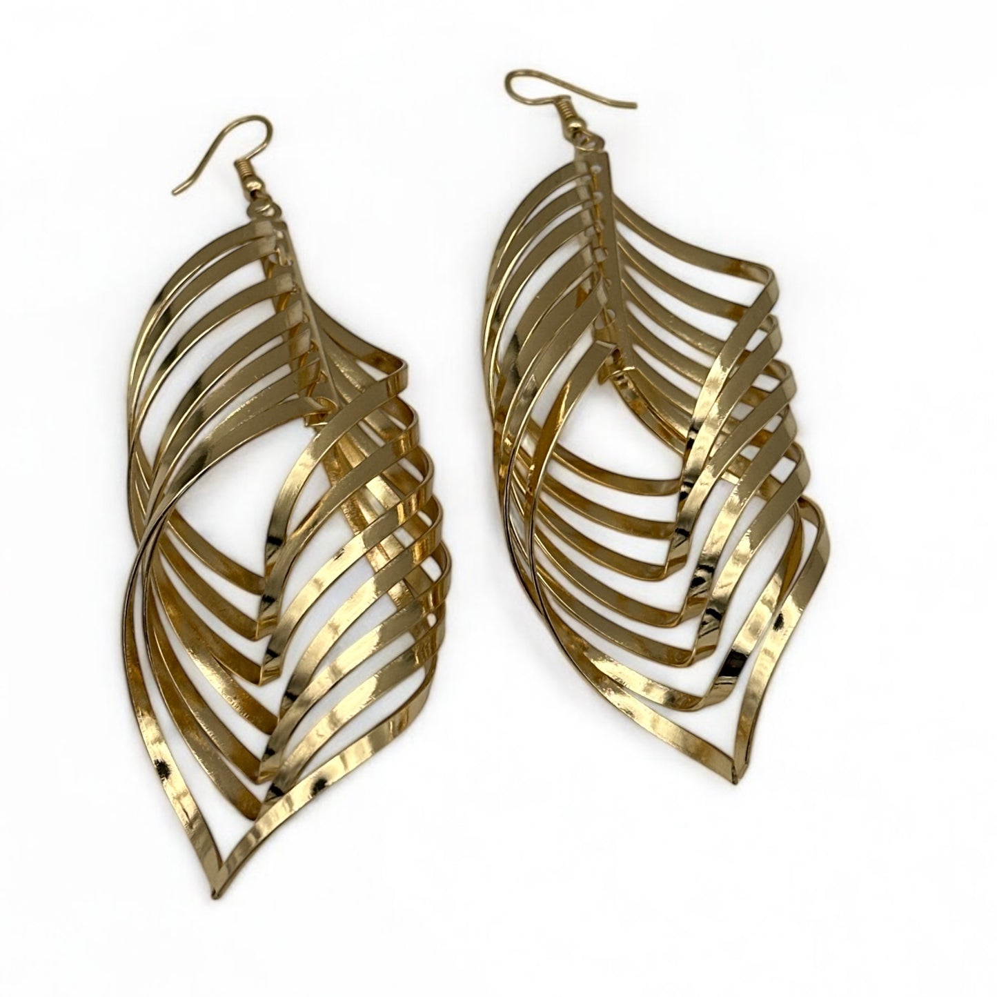 Bold Spiral Cutout Statement Earrings – Lightweight Gold & Silver Dangle Glam - Fatisha Boutique #