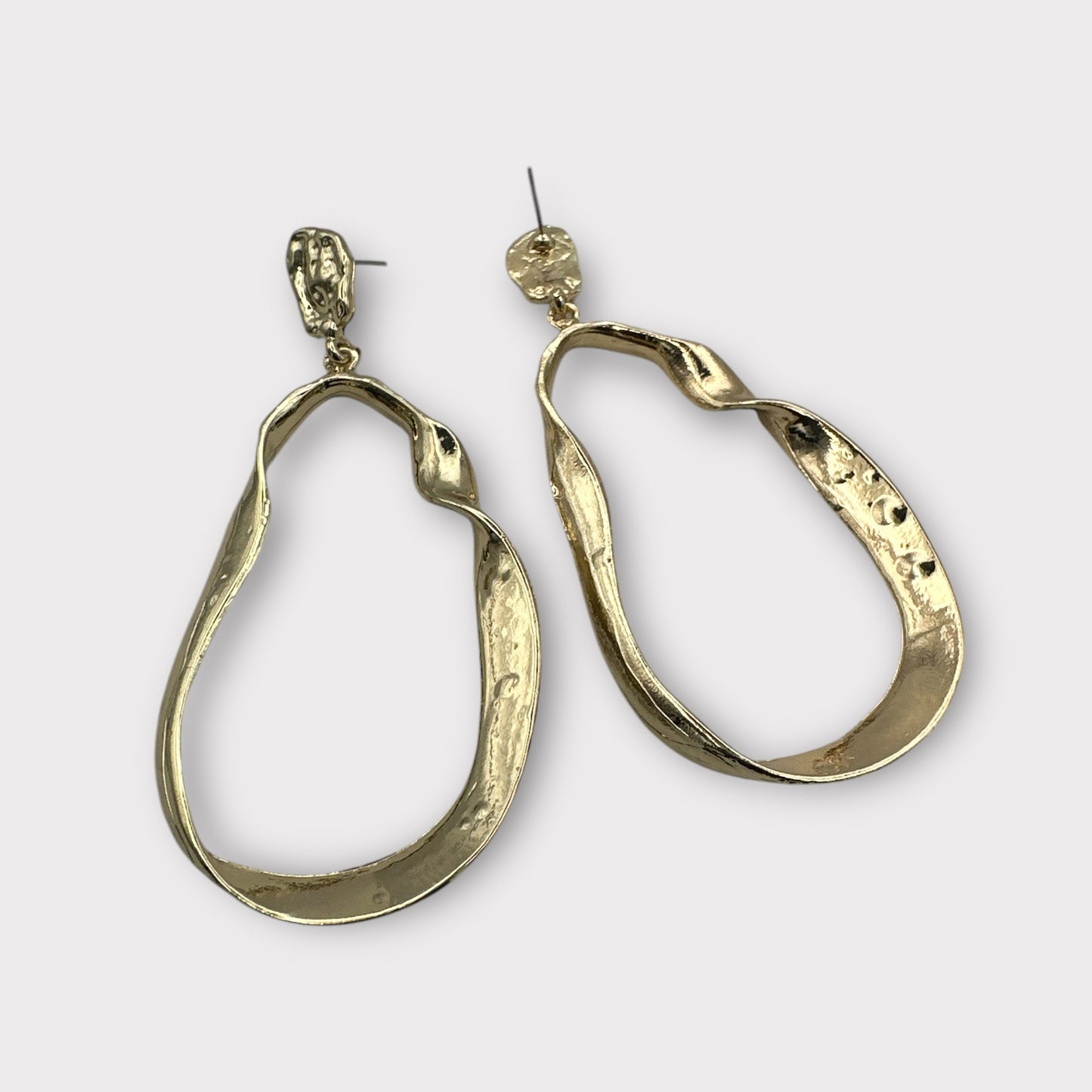 Gold Textured Dangle Earrings – Bold Chic Statement Drop for Women - Fatisha Boutique #