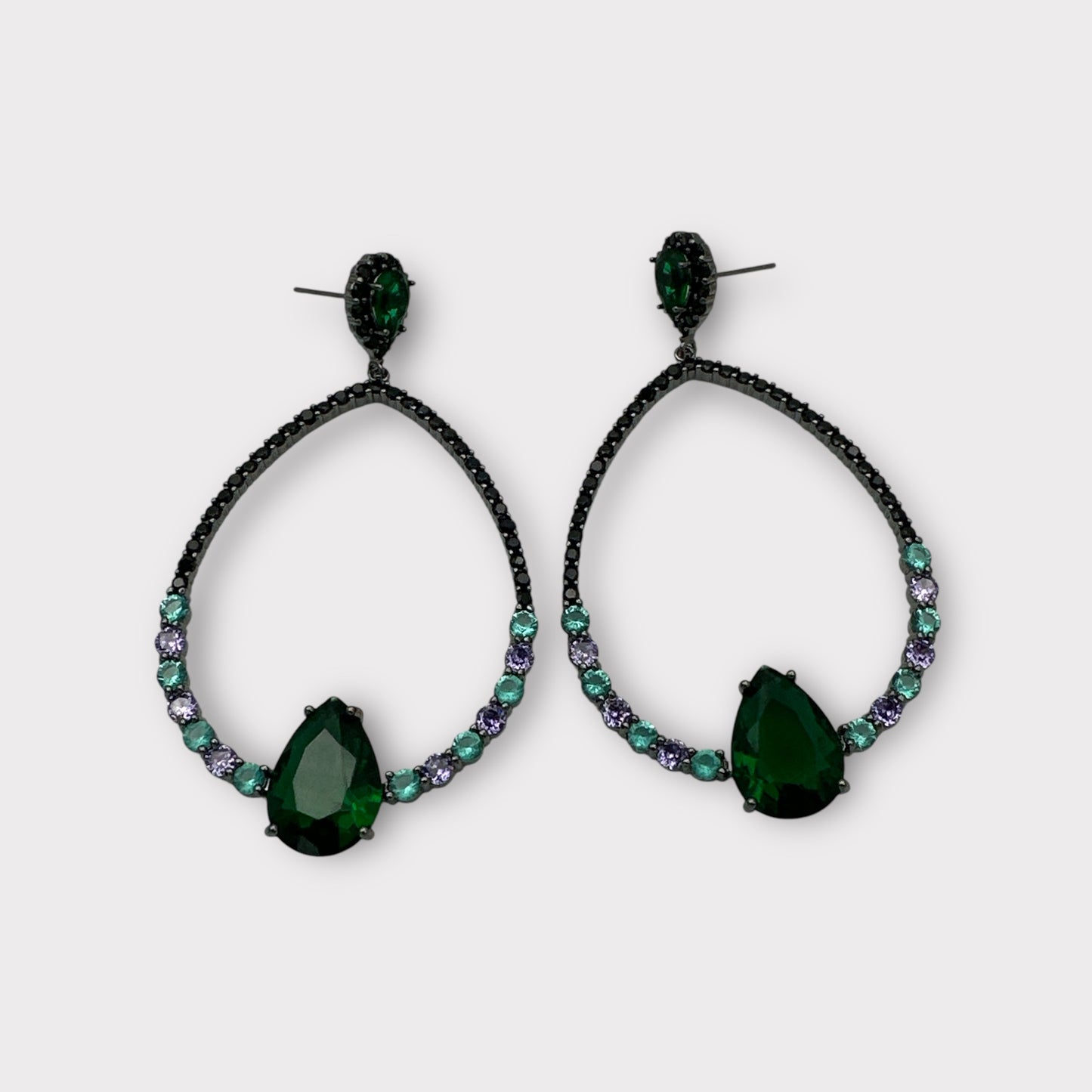 Elegant Vintage Rhinestone Teardrop Dangle Earrings – Statement Jewellery