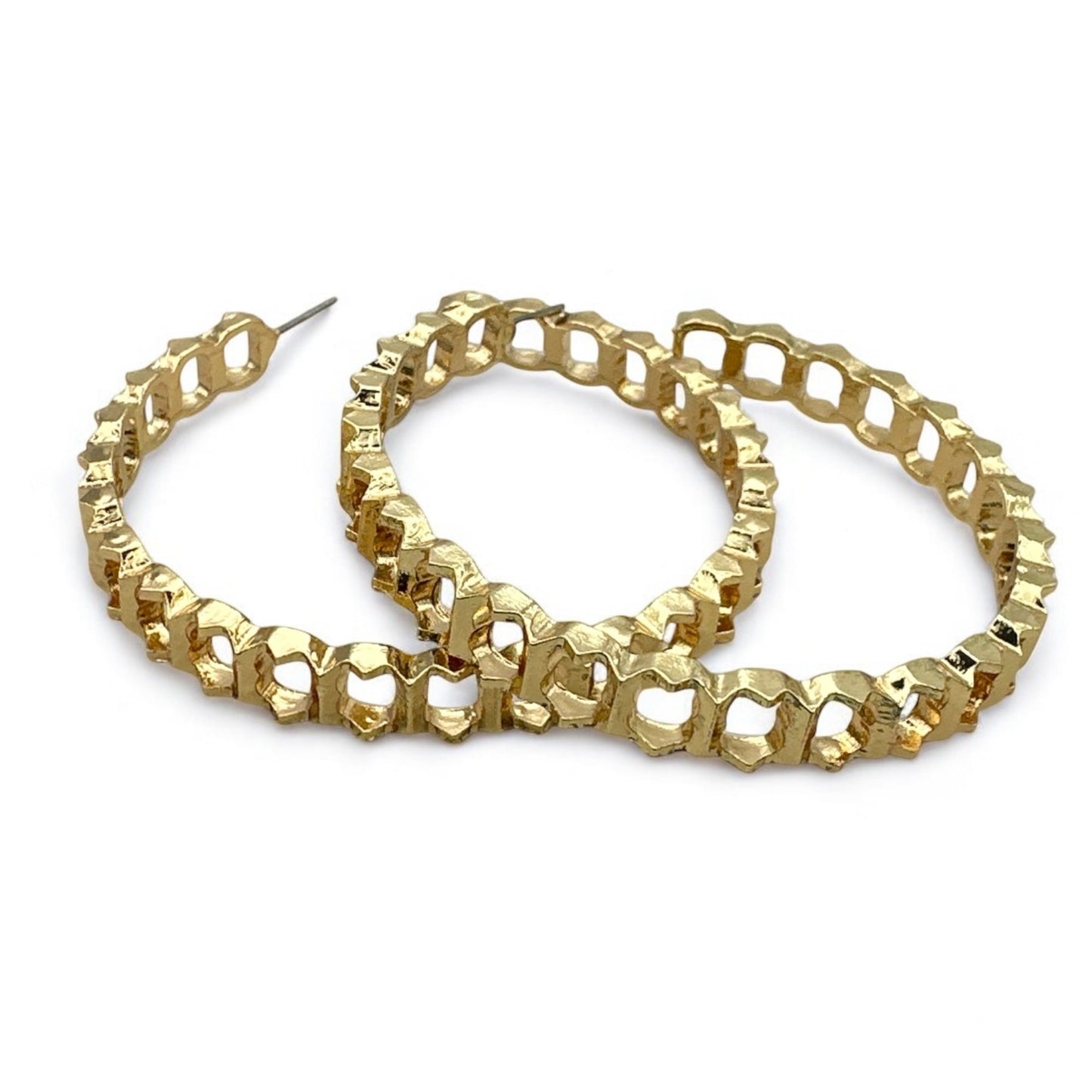 Bold 6CM Chunky Statement Hoop Earrings – Gold Fashion Jewellery for Women