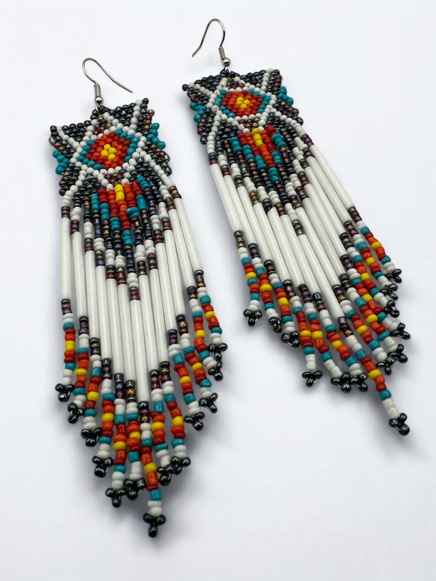 Bohemian Tribal Handmade Long Beaded Earrings | Ethnic Native Tassel Festival Style - Fatisha Boutique #