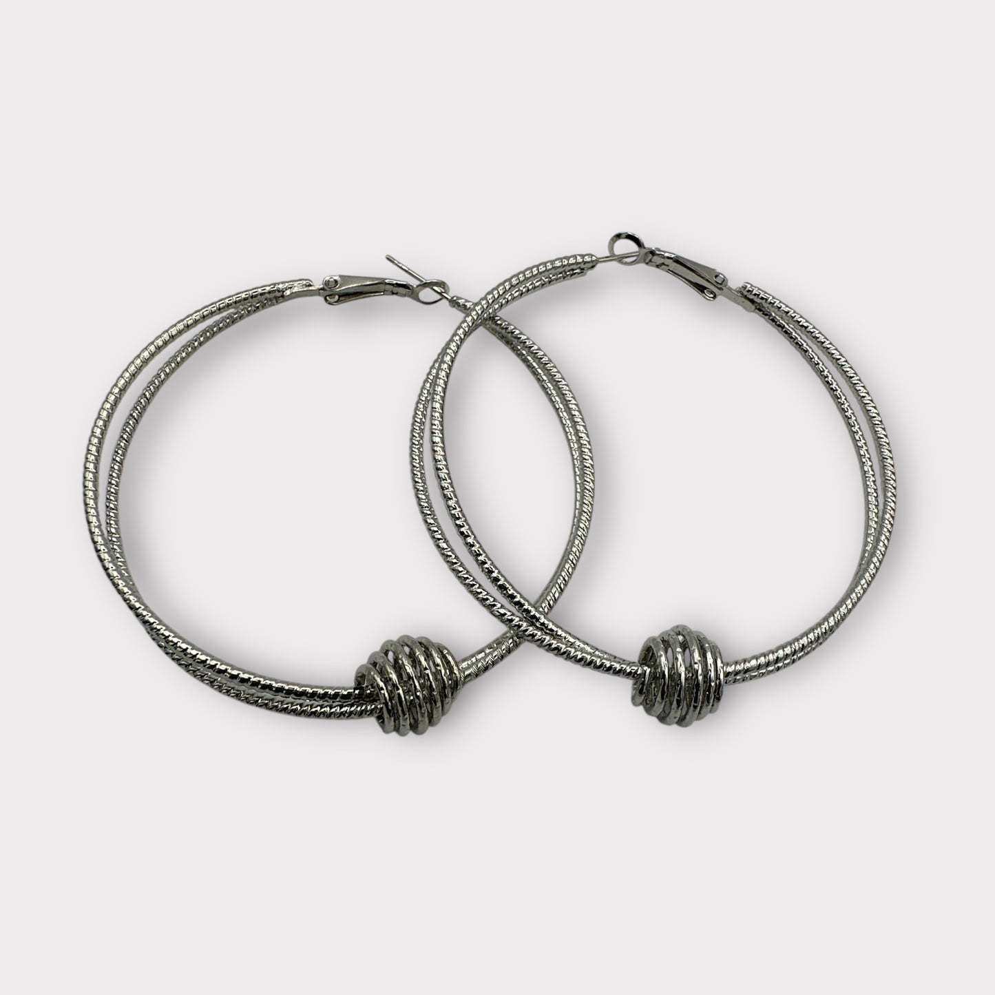 6CM Double Circle Knot Hoop Earrings – Bold Gold & Silver Statement Jewellery