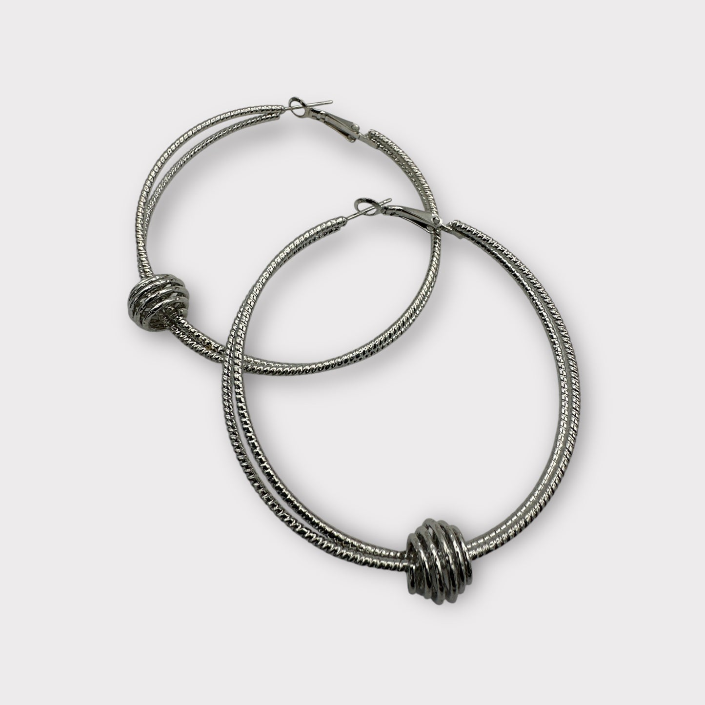 6CM Double Circle Knot Hoop Earrings – Bold Gold & Silver Statement Jewellery