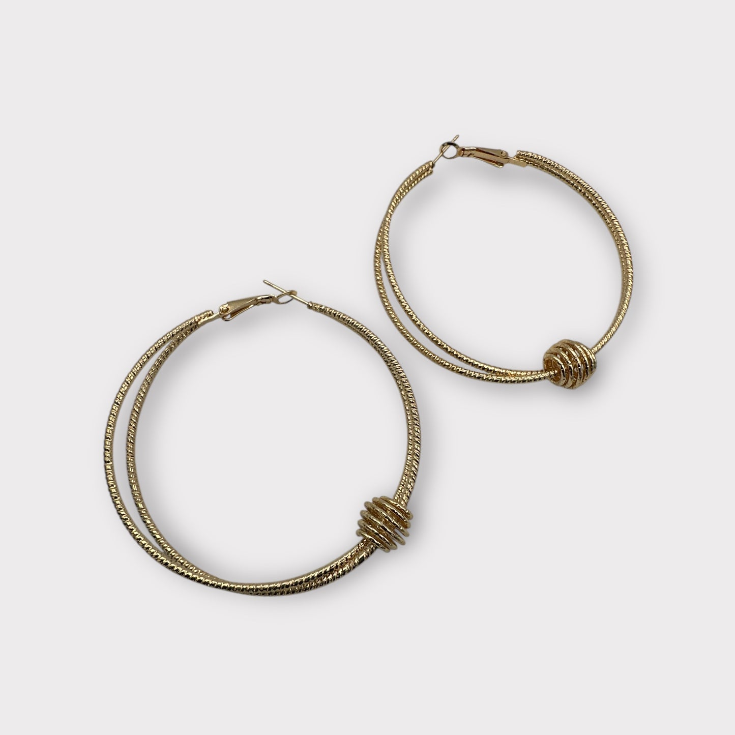 6CM Double Circle Knot Hoop Earrings – Bold Gold & Silver Statement Jewellery