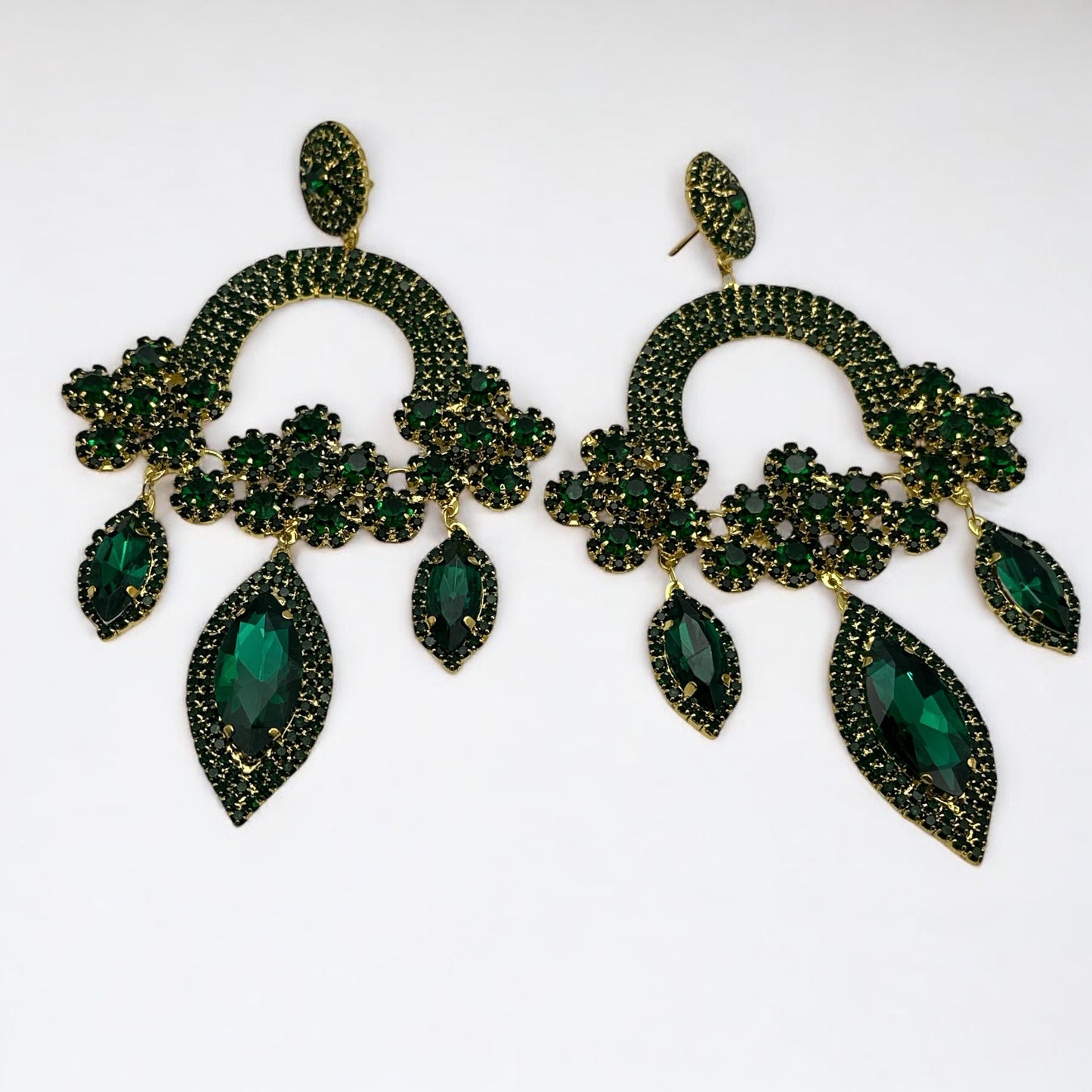 Elegant Crystal Gemstone Tassel Earrings – Statement Rhinestone Dangle Glam - Fatisha Boutique #