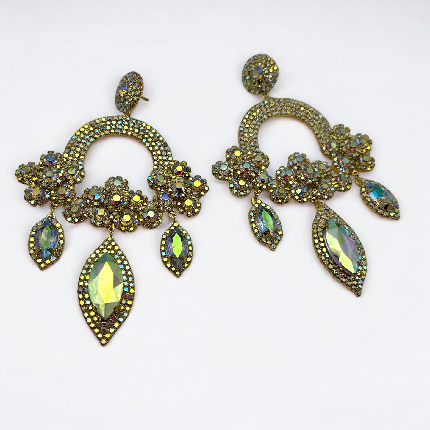 Elegant Crystal Gemstone Tassel Earrings – Statement Rhinestone Dangle Glam