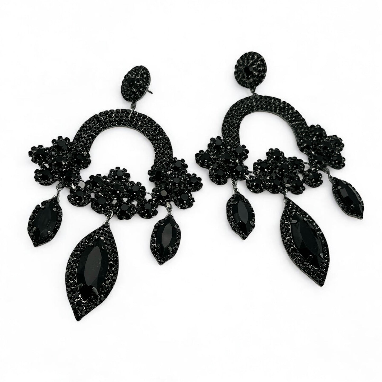 Elegant Crystal Gemstone Tassel Earrings – Statement Rhinestone Dangle Glam