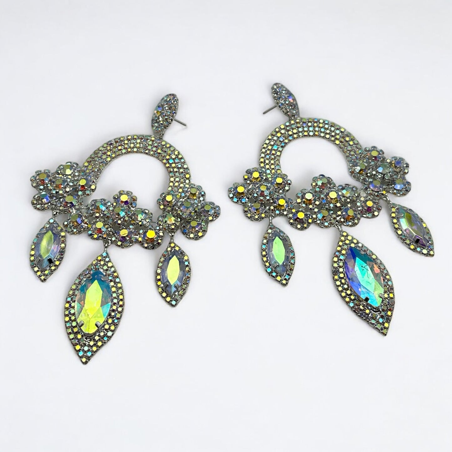 Elegant Crystal Gemstone Tassel Earrings – Statement Rhinestone Dangle Glam