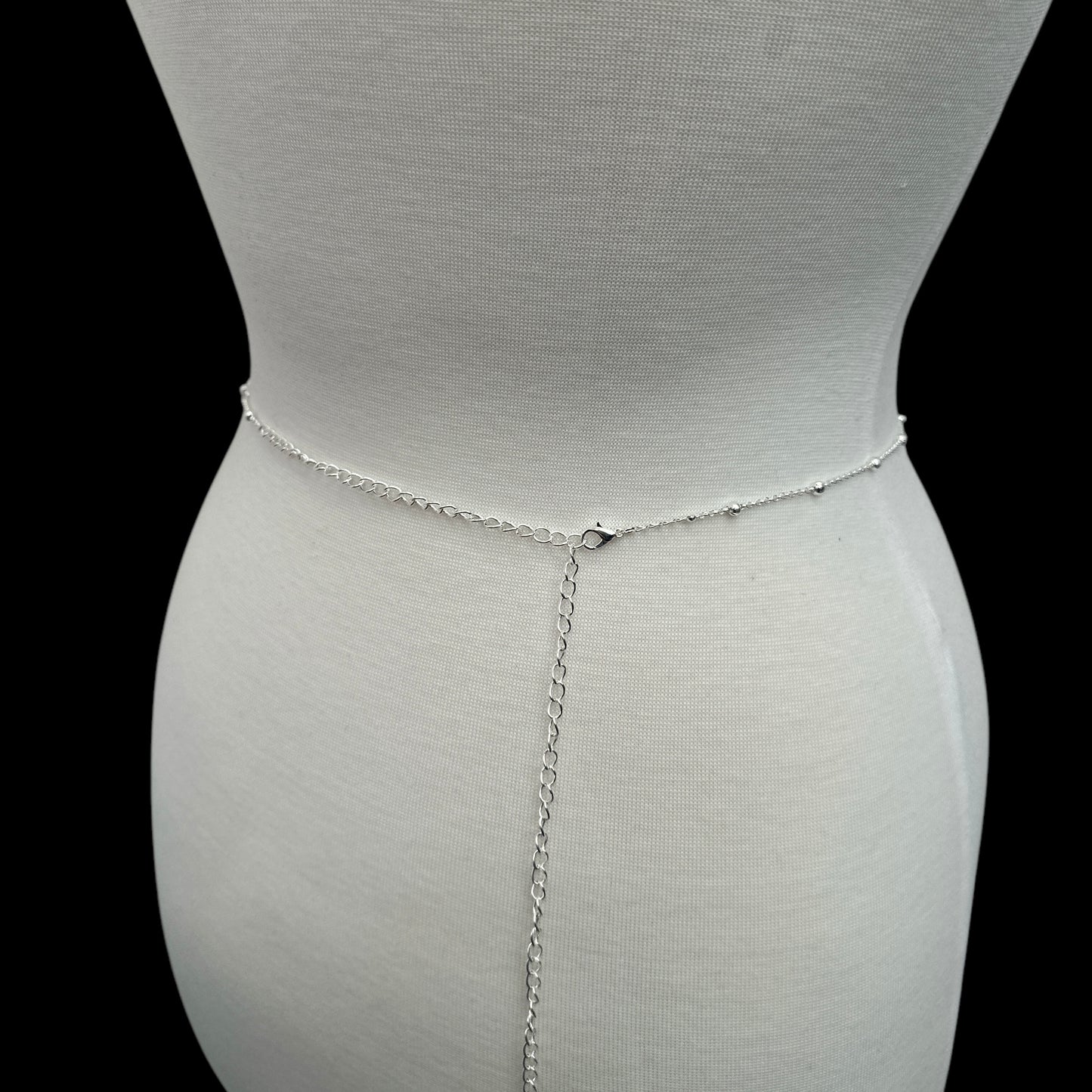 Rhinestone Crystal Belly Chain – Green & White Body Jewellery for Summer Looks - Fatisha Boutique #