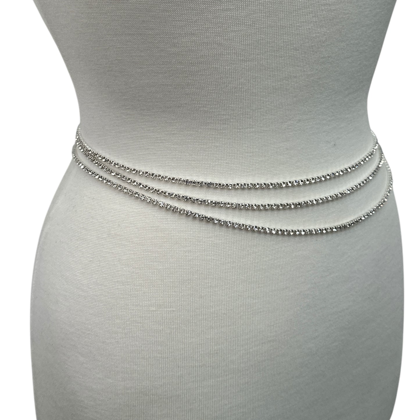 Triple Layer Rhinestone Belly Chain – Festival Beach Body Jewellery Boho Chic - Fatisha Boutique #