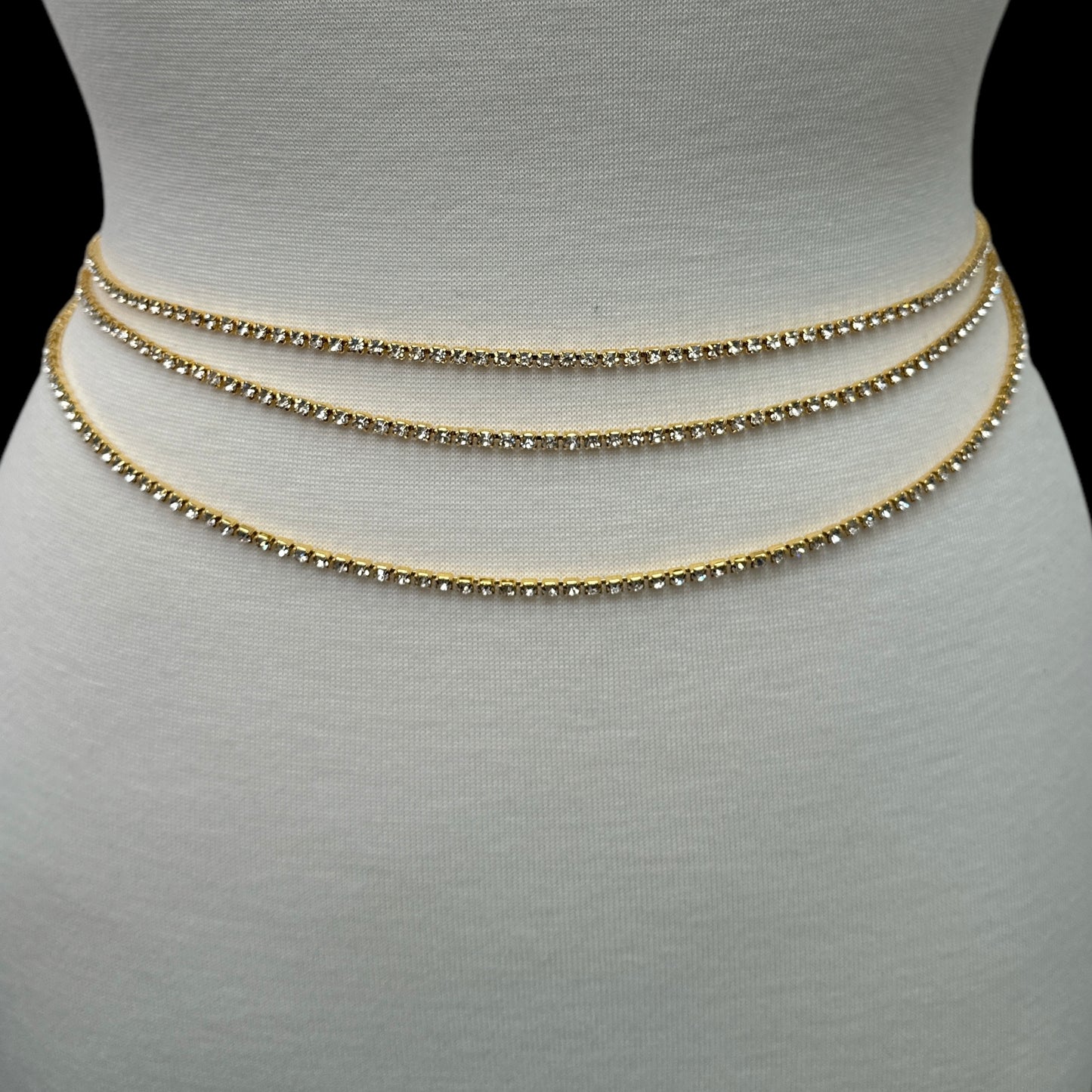 Triple Layer Rhinestone Belly Chain – Festival Beach Body Jewellery Boho Chic - Fatisha Boutique #