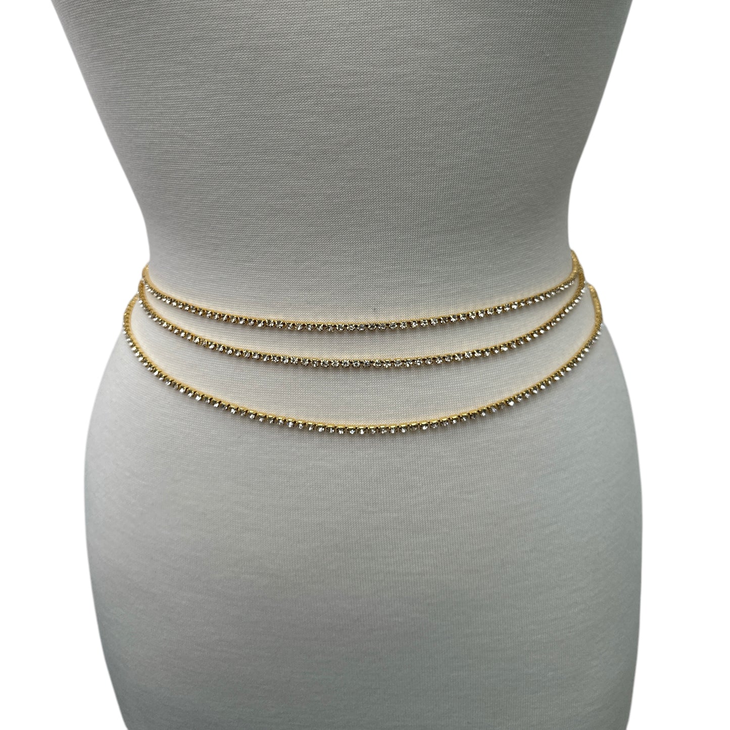 Triple Layer Rhinestone Belly Chain – Festival Beach Body Jewellery Boho Chic - Fatisha Boutique #