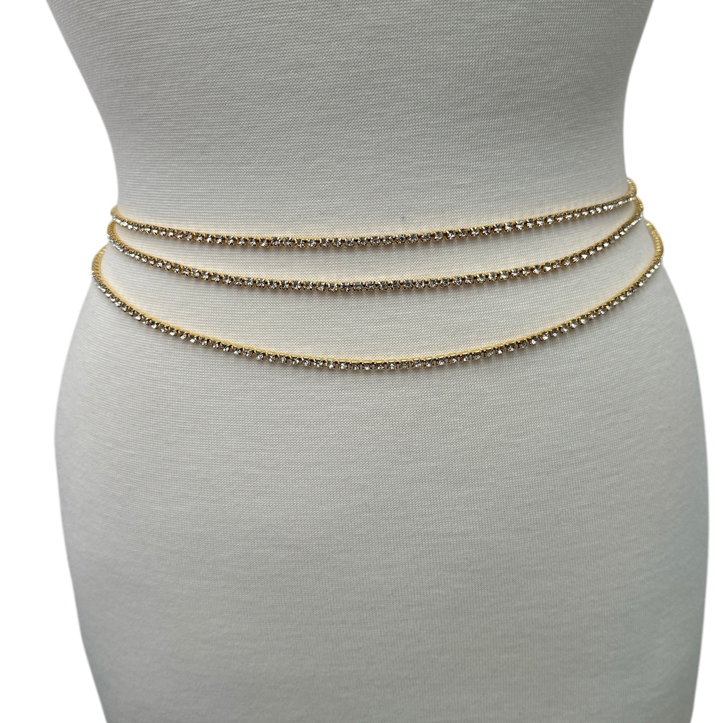 Triple Layer Rhinestone Belly Chain – Festival Beach Body Jewellery Boho Chic - Fatisha Boutique #
