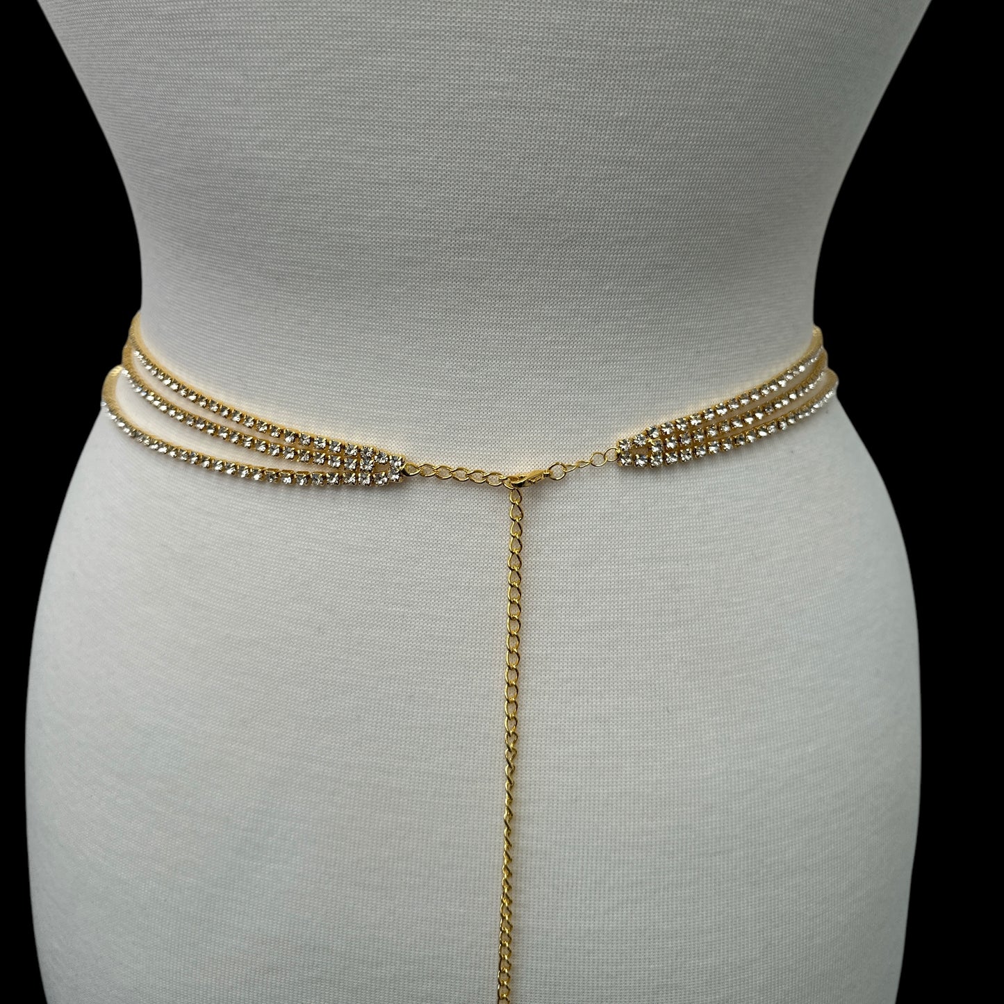 Triple Layer Rhinestone Belly Chain – Festival Beach Body Jewellery Boho Chic - Fatisha Boutique #
