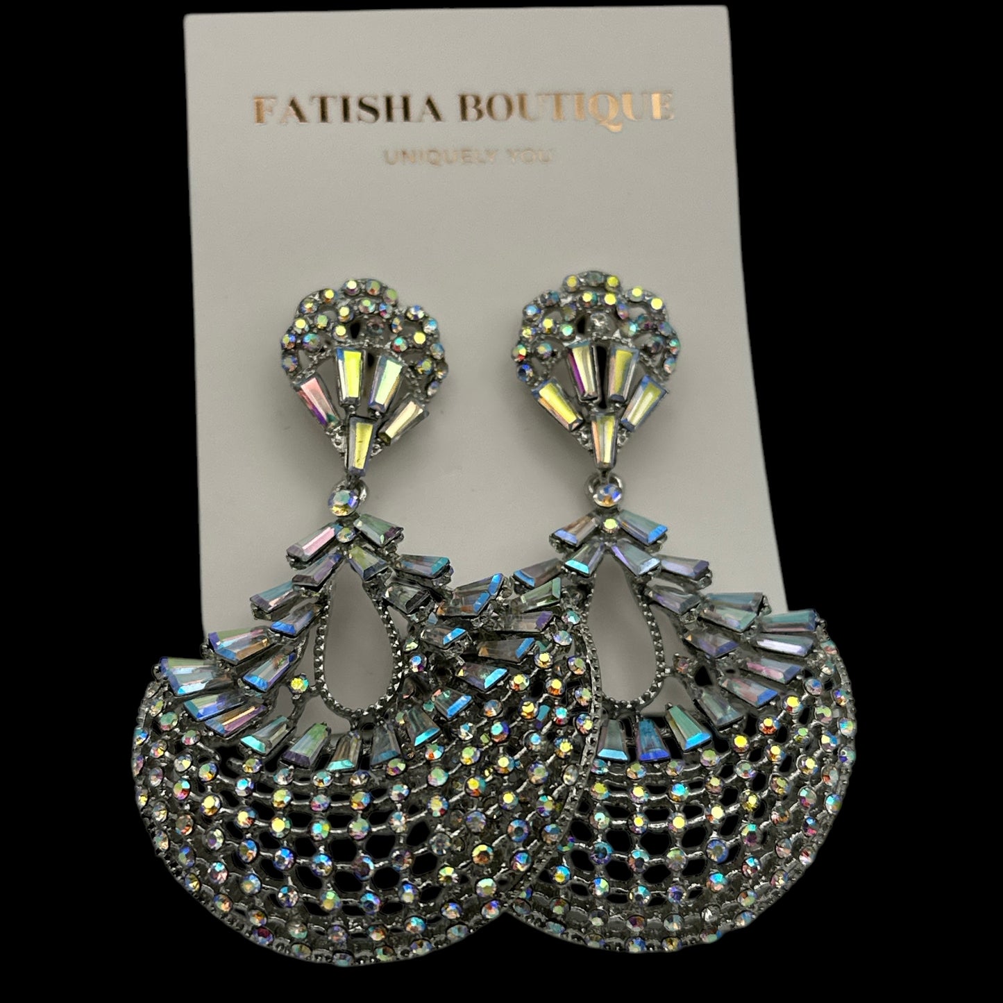 Elegant Diamante Teardrop Crystal Earrings – Glamorous Bridal Statement Jewellery