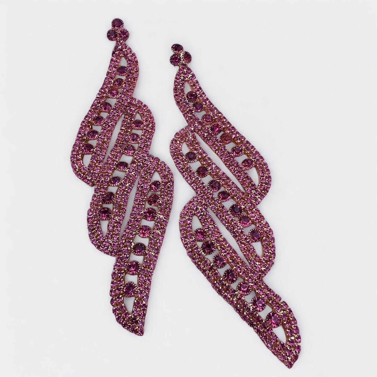 Long Diamante Crystal Drop Earrings – Elegant Glamour Statement - Fatisha Boutique #