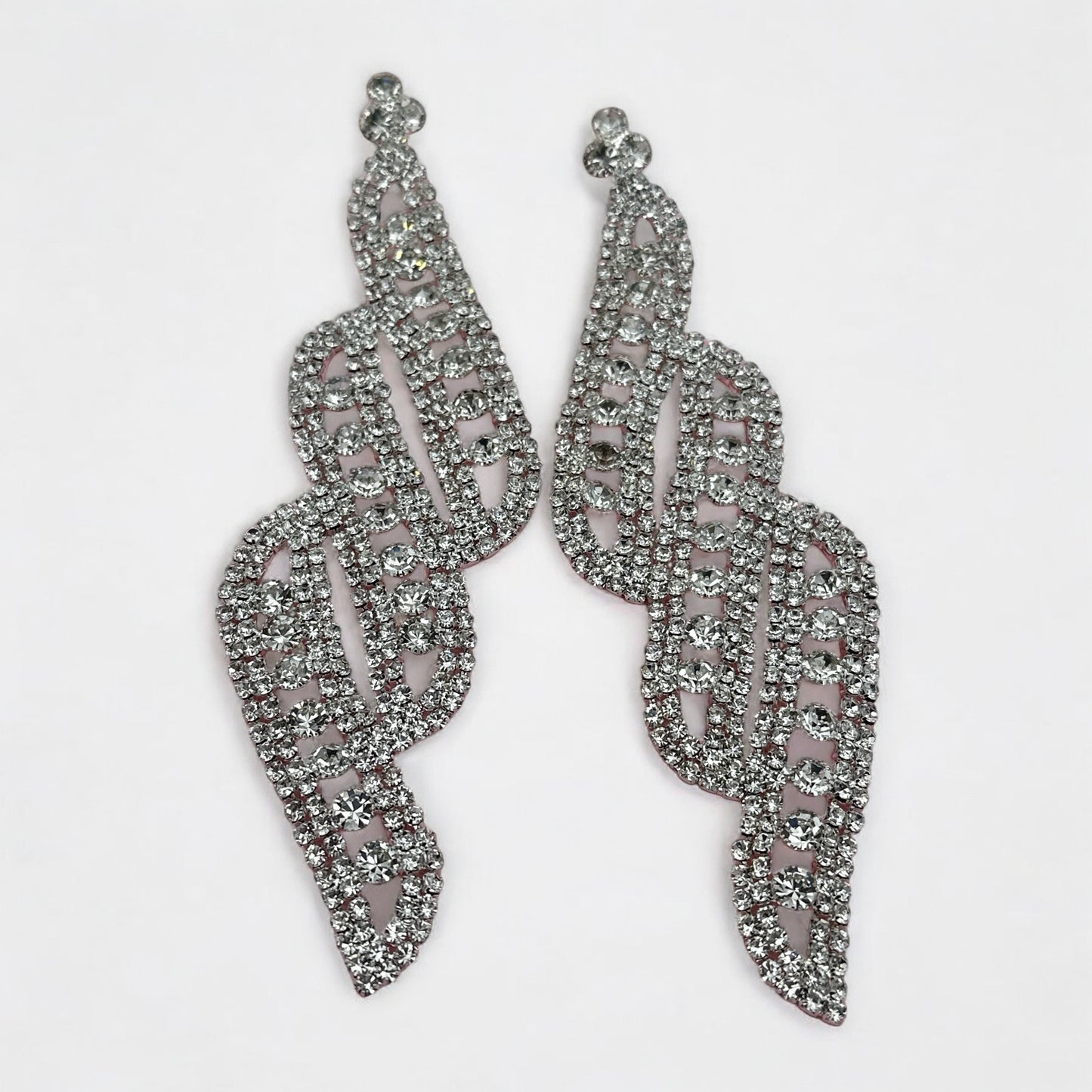 Long Diamante Crystal Drop Earrings – Elegant Glamour Statement - Fatisha Boutique #