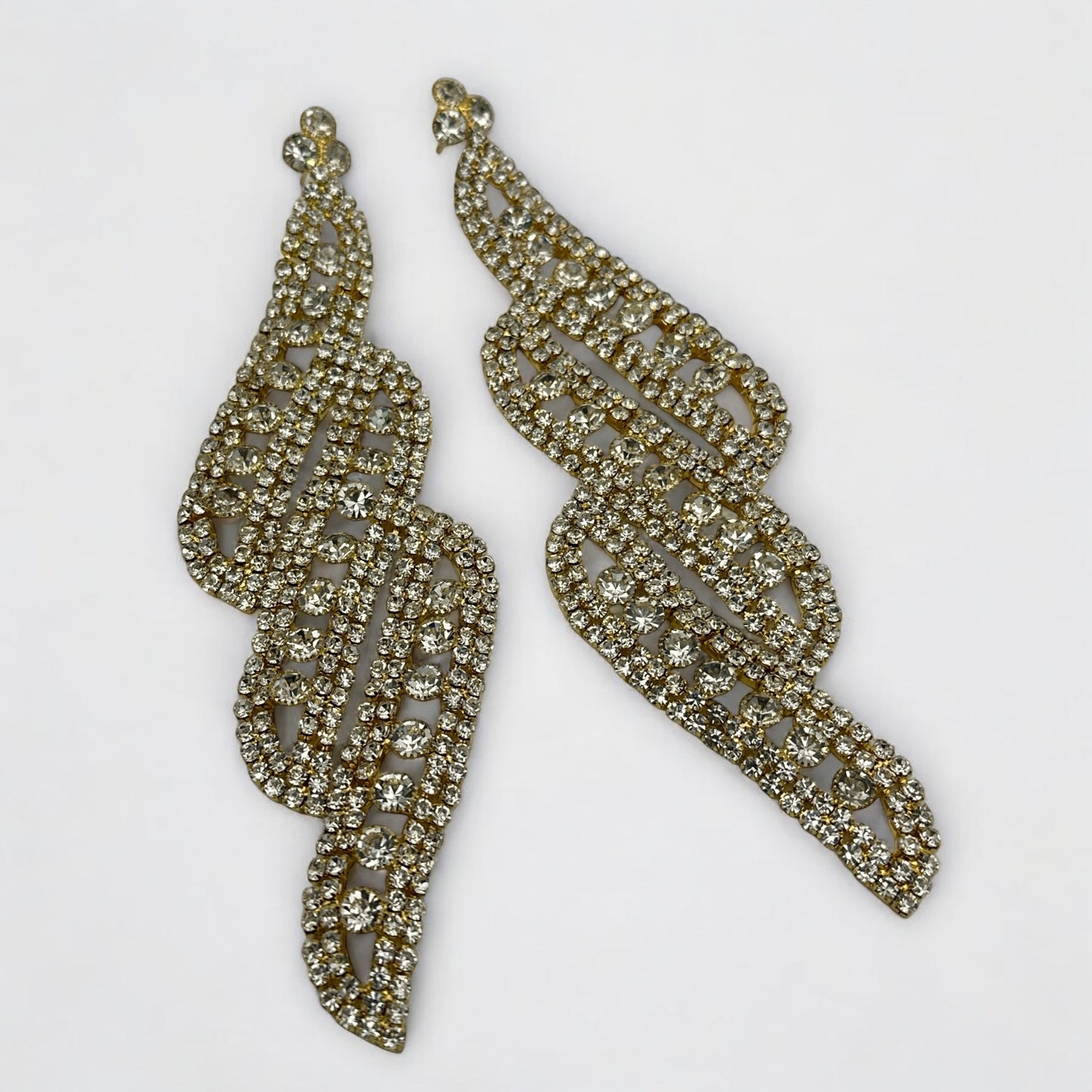 Long Diamante Crystal Drop Earrings – Elegant Glamour Statement - Fatisha Boutique #