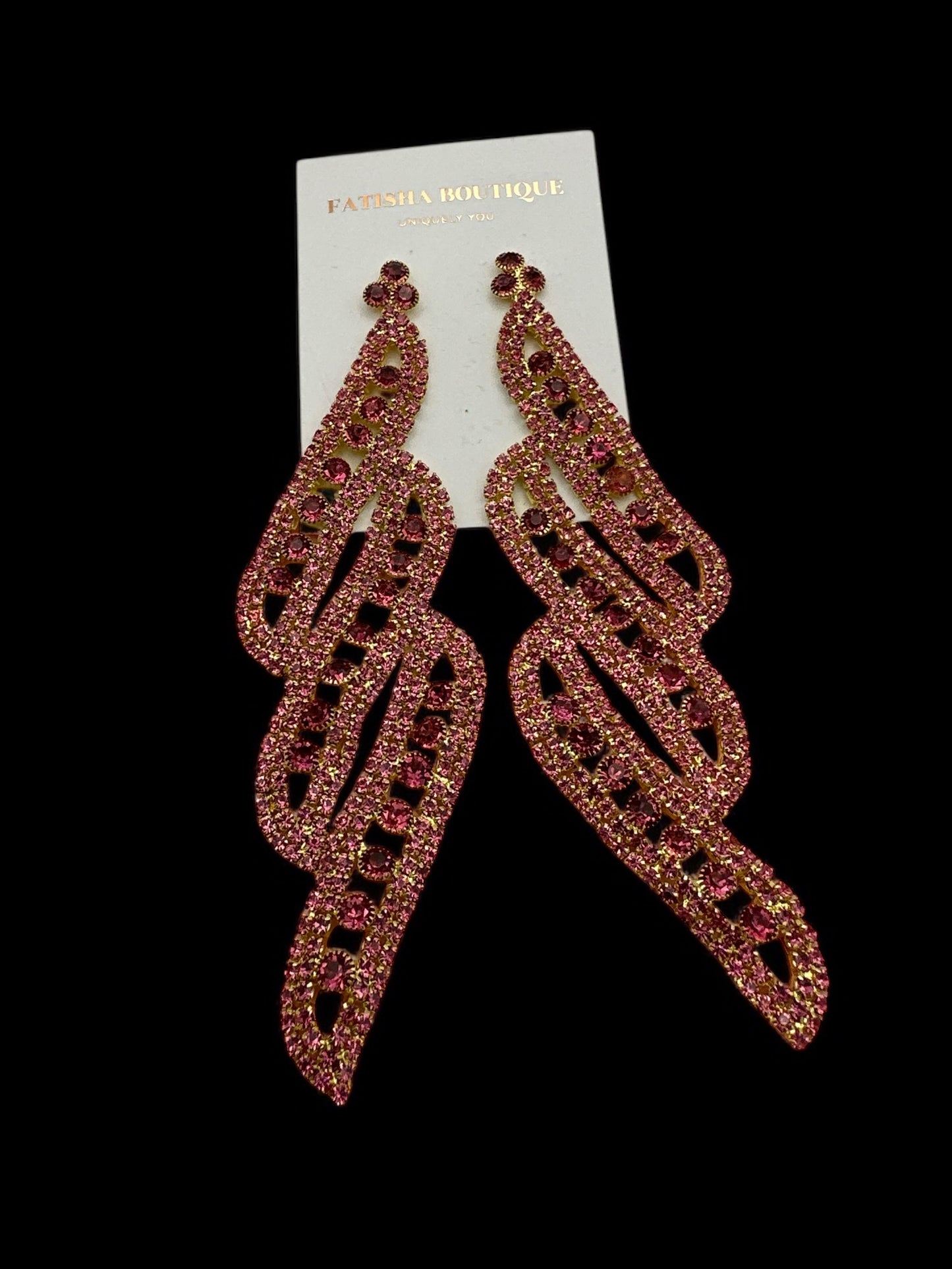 Long Elegant Glam Diamante Rhinestone Crystal Drop Earrings for Bold Sparkle