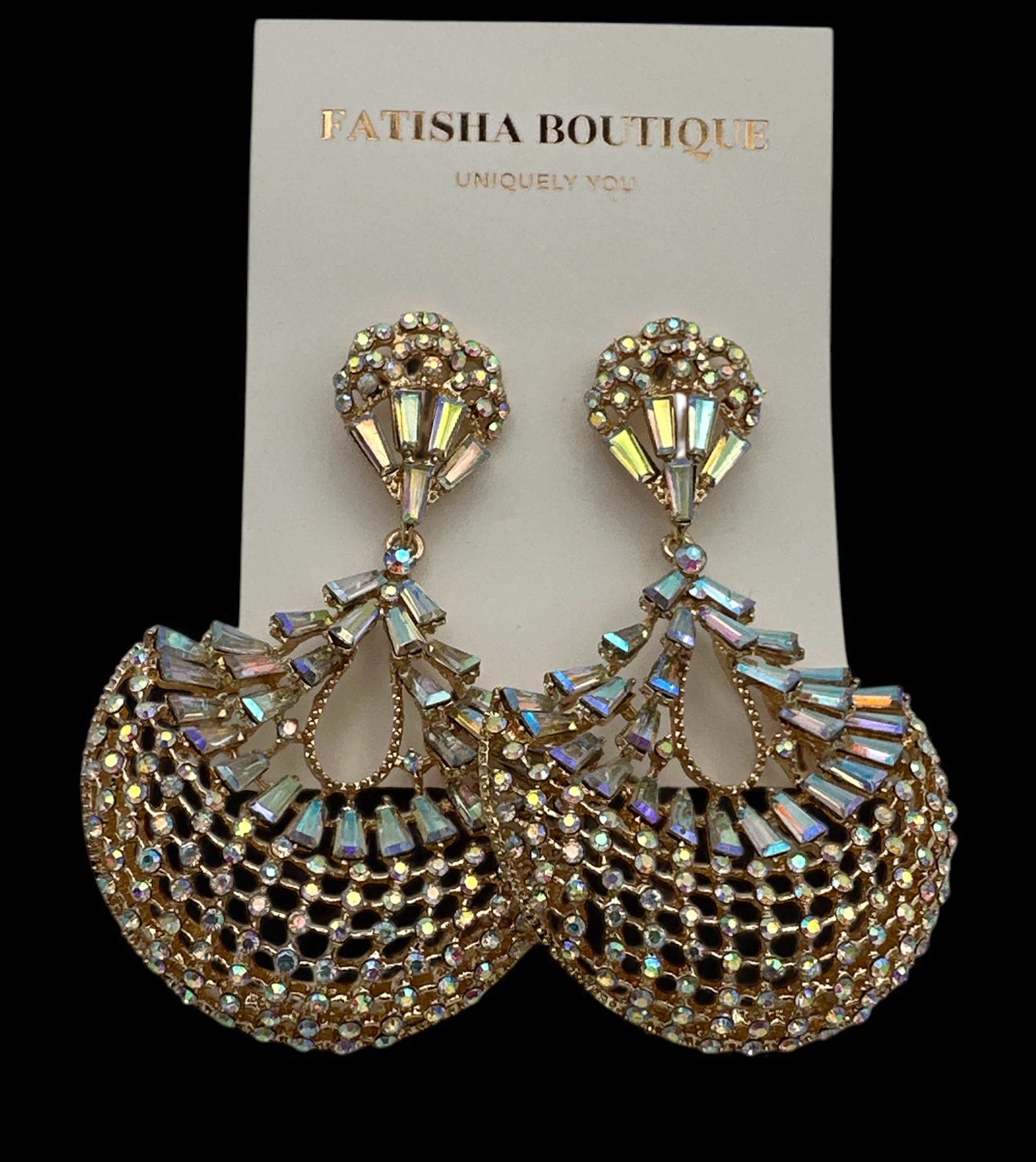 Elegant Diamante Teardrop Crystal Earrings – Glamorous Bridal Statement Jewellery
