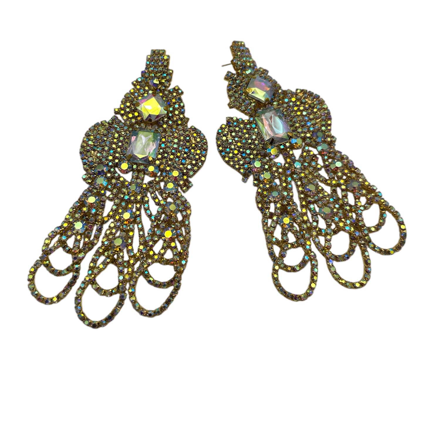 Glamorous Crystal Diamante Rhinestone Dangle Earrings – Sparkly Statement Jewellery